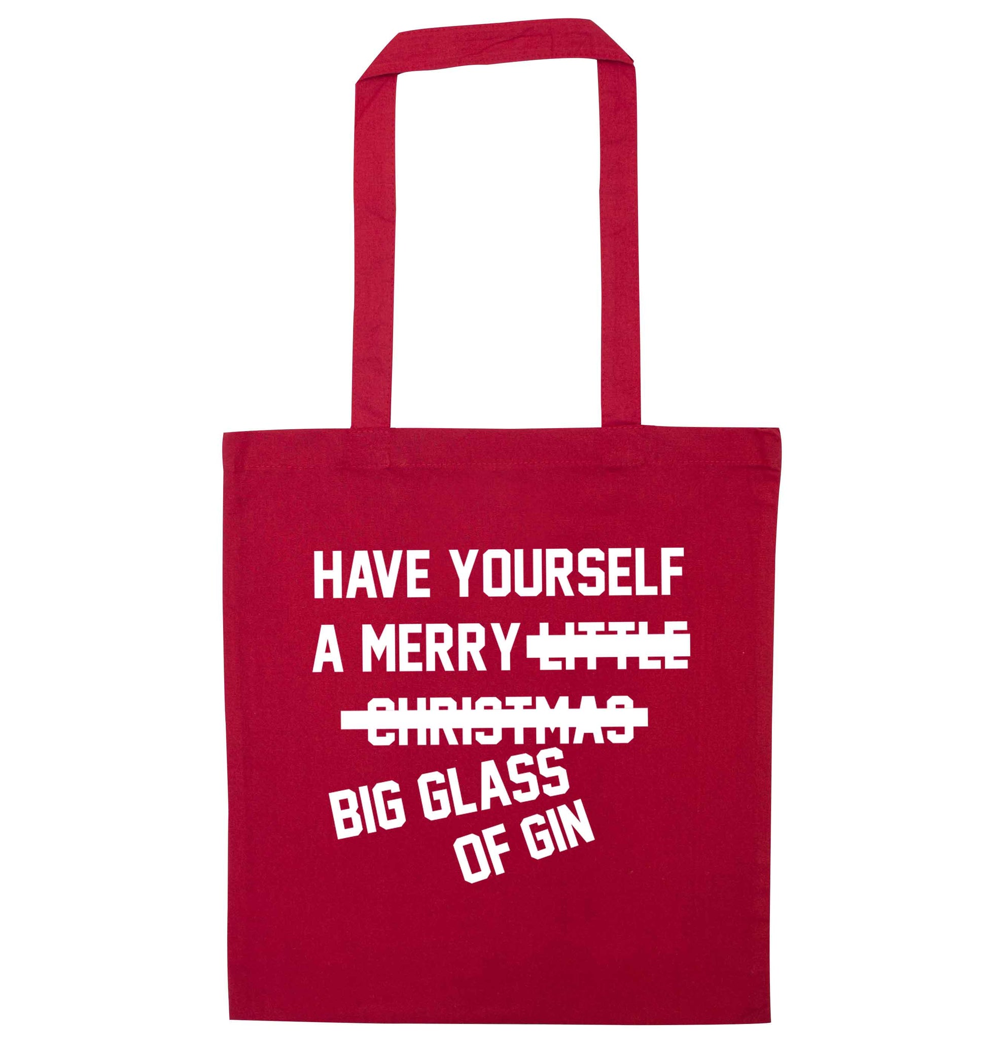 Have yourself a merry big glass of gin red tote bag