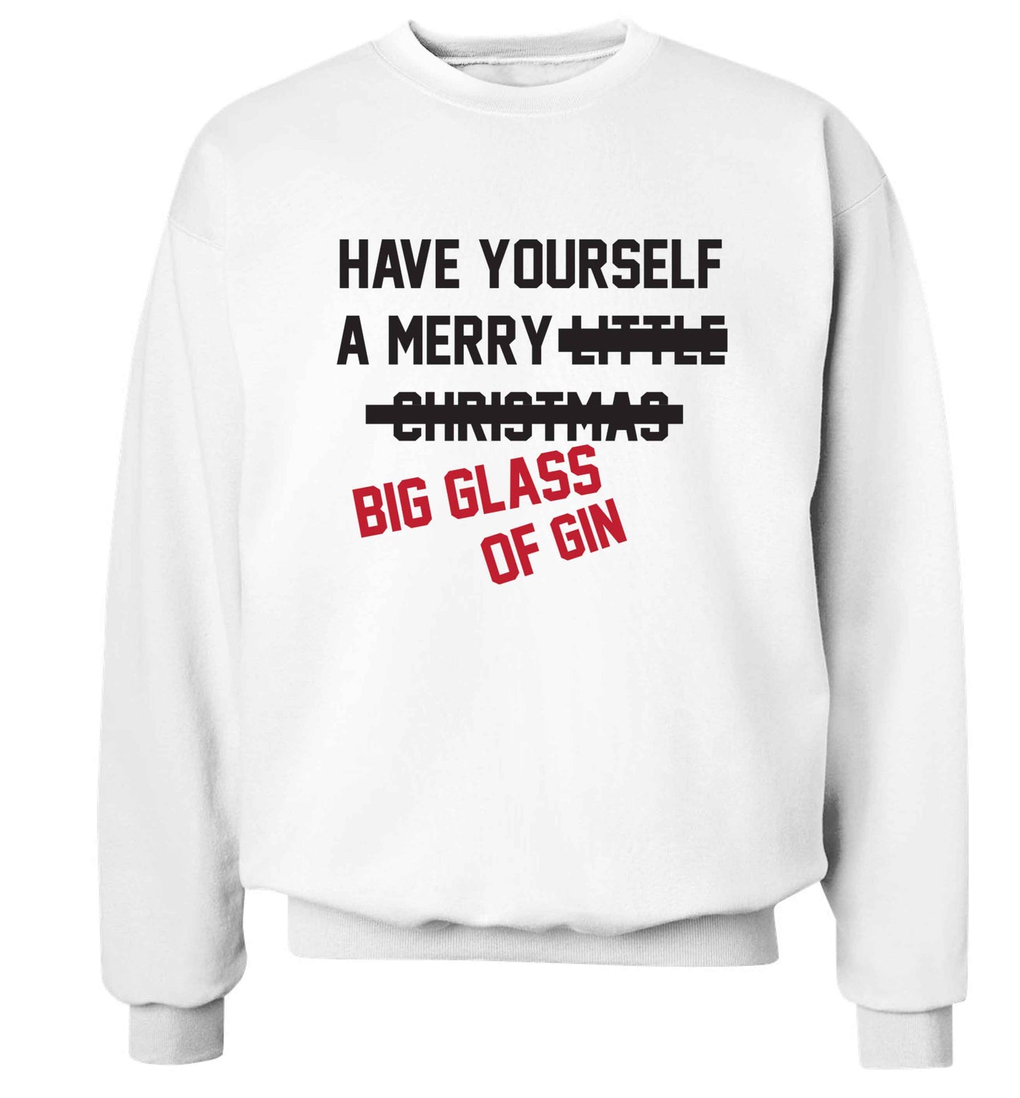 Have yourself a merry big glass of gin Adult's unisex white Sweater 2XL