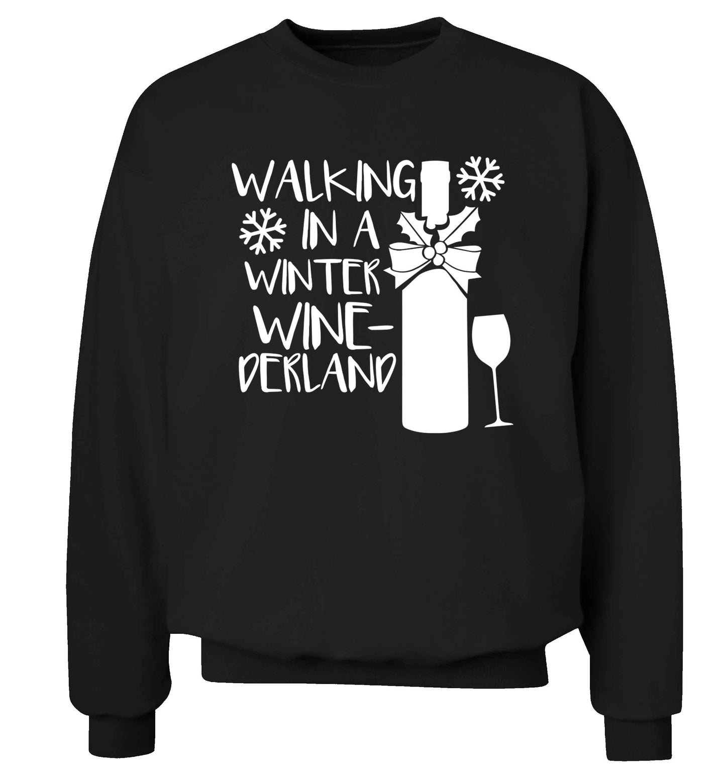 Walking in a wine-derwonderland Adult's unisex black Sweater 2XL