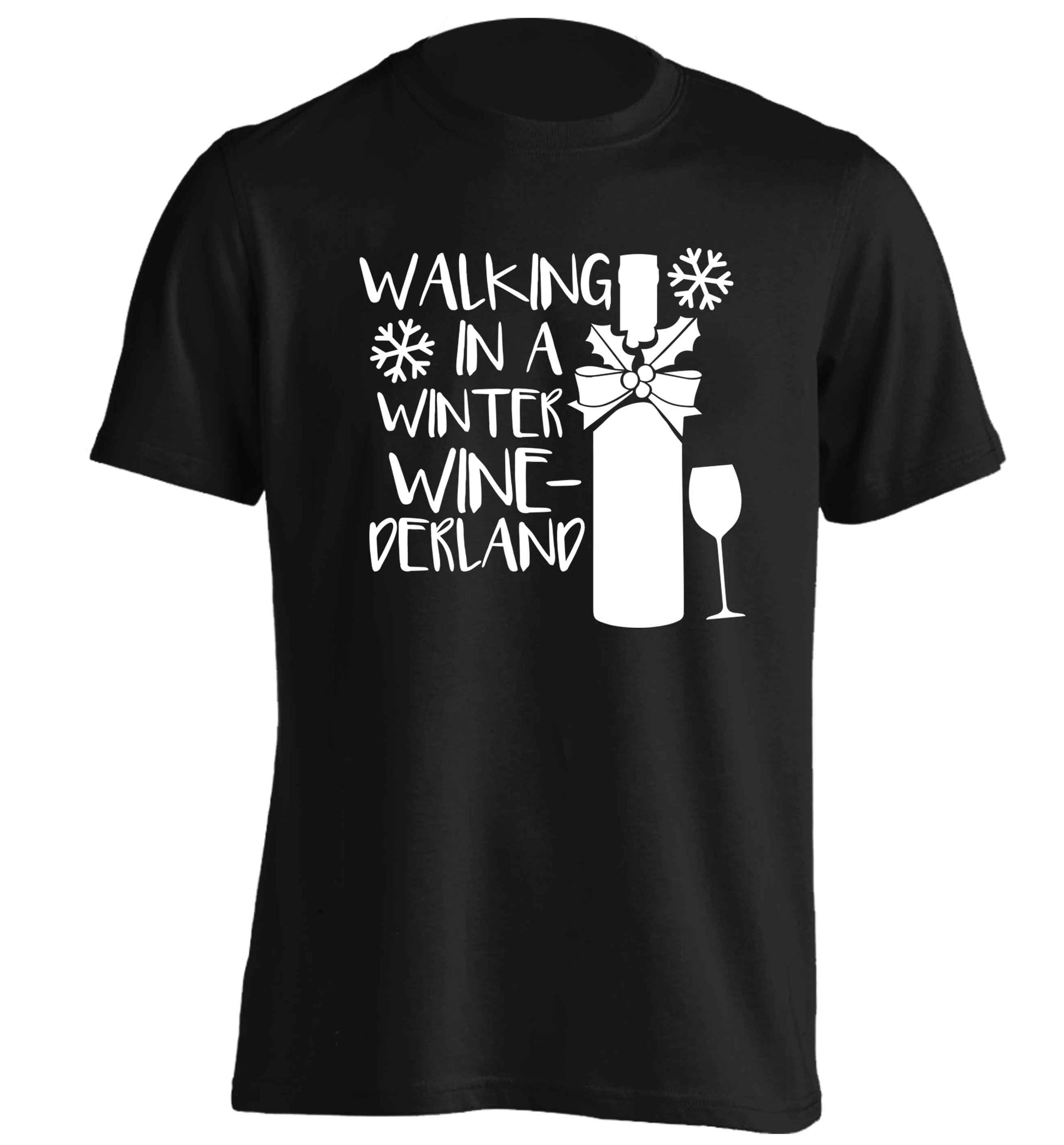 Walking in a wine-derwonderland adults unisex black Tshirt 2XL