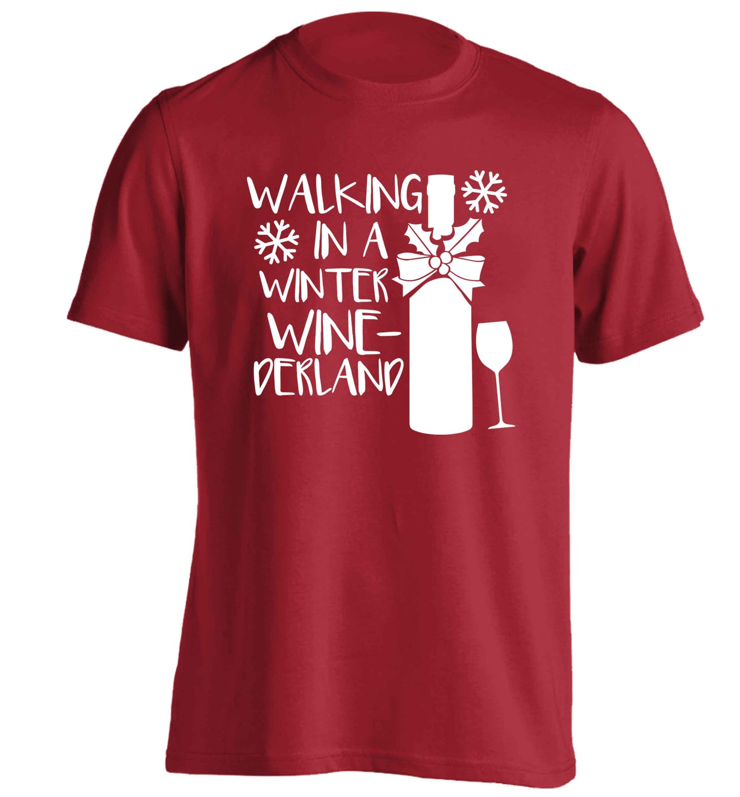 Walking in a wine-derwonderland adults unisex red Tshirt 2XL