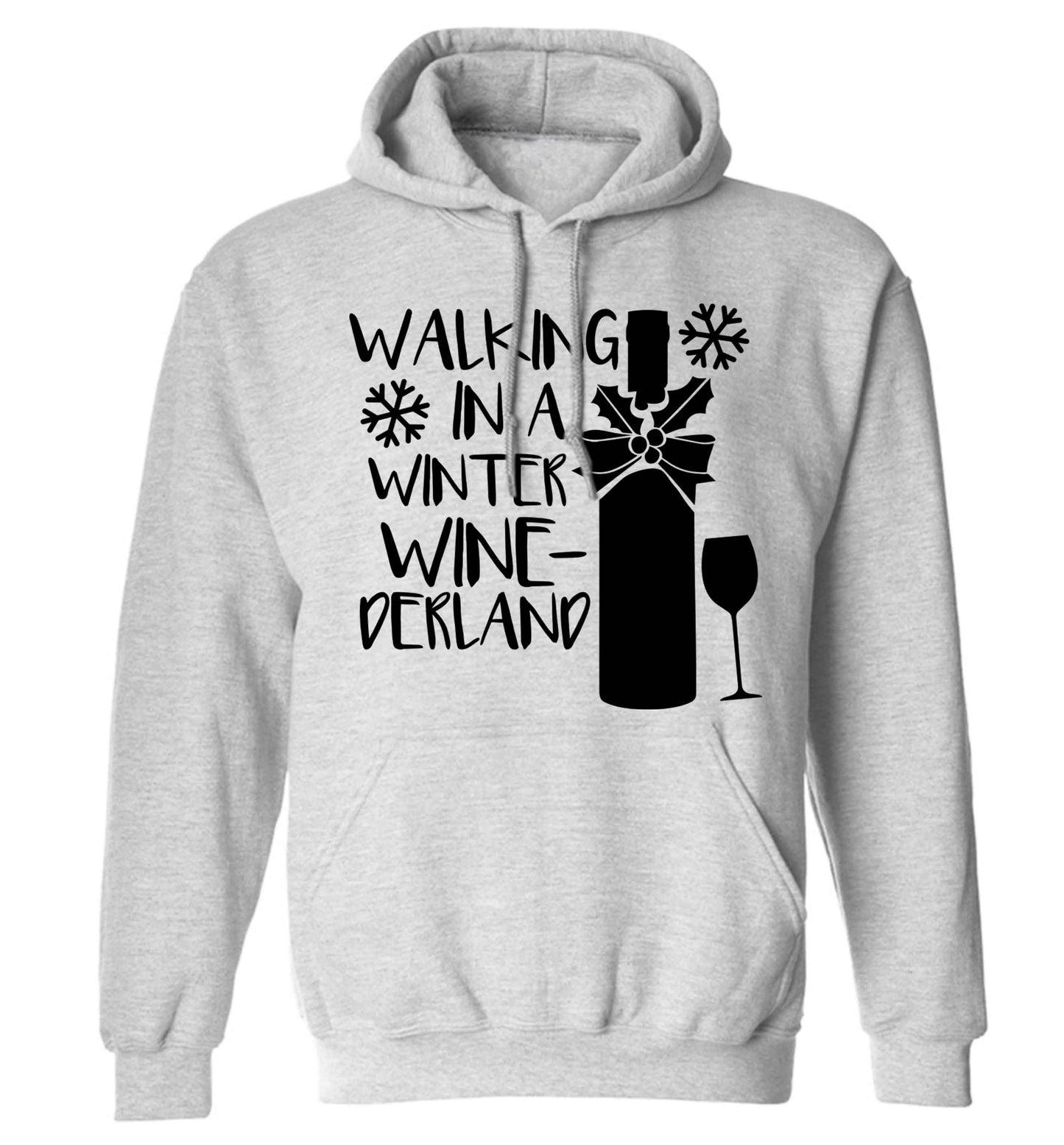 Walking in a wine-derwonderland adults unisex grey hoodie 2XL