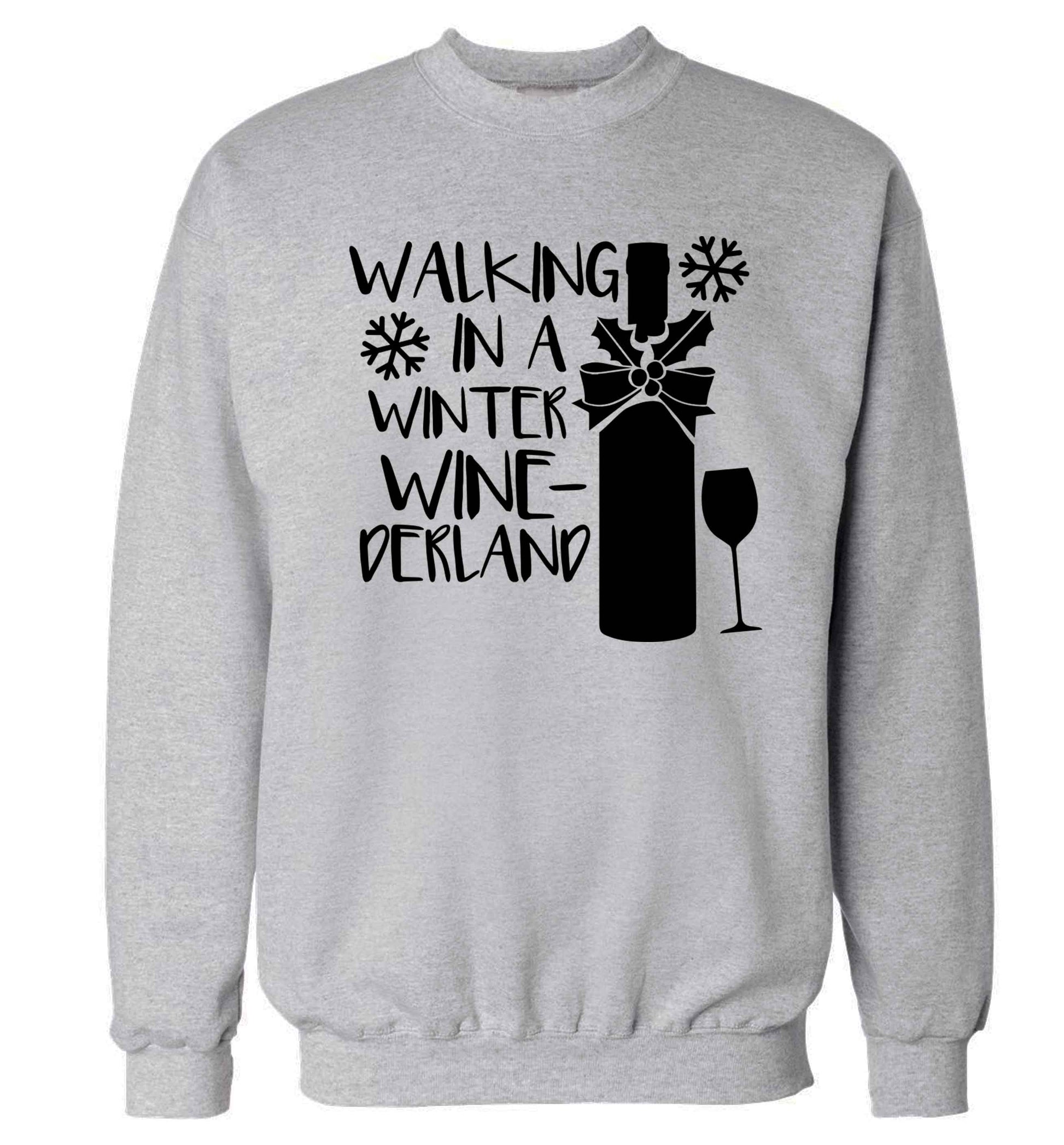Walking in a wine-derwonderland Adult's unisex grey Sweater 2XL