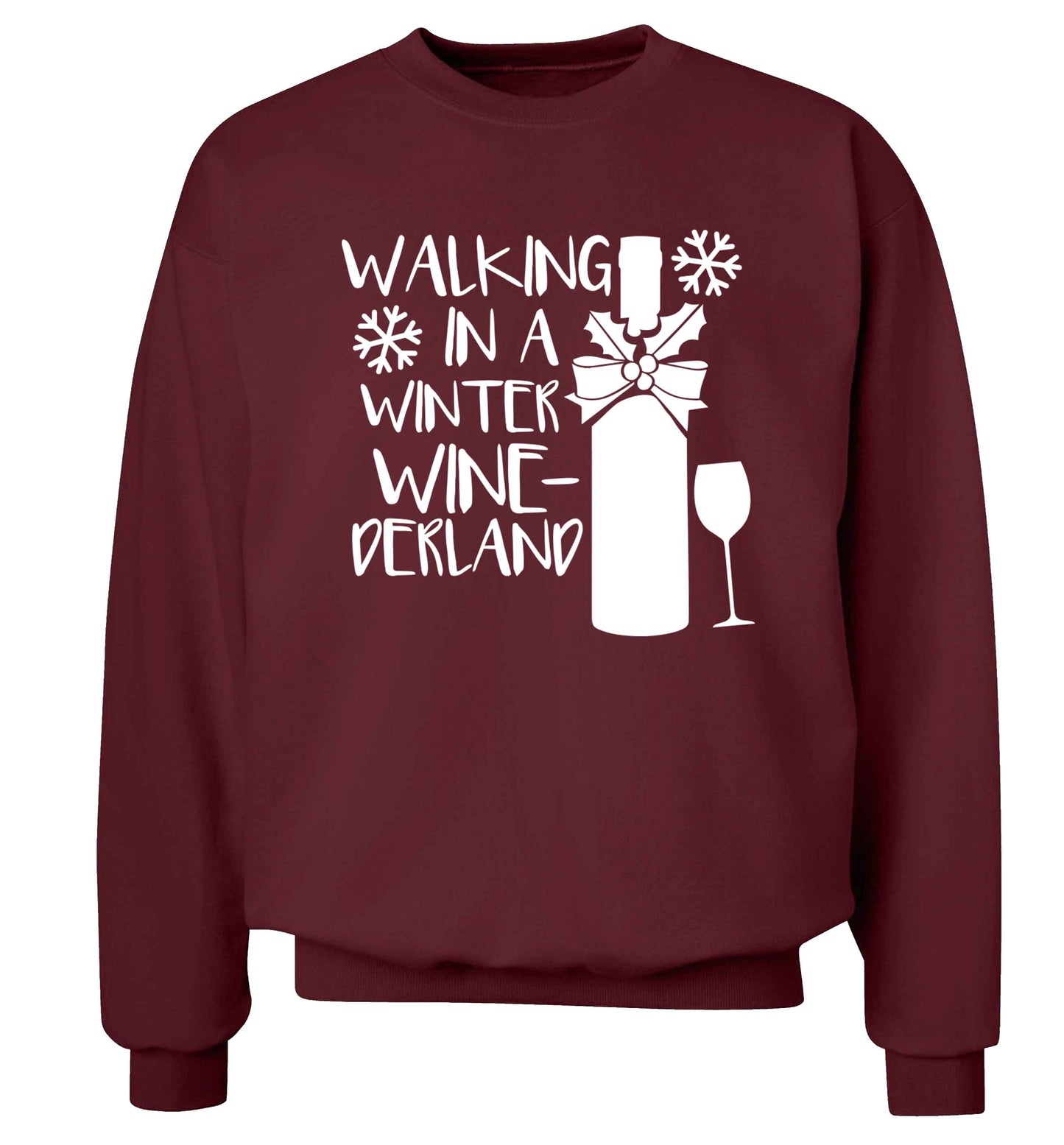 Walking in a wine-derwonderland Adult's unisex maroon Sweater 2XL