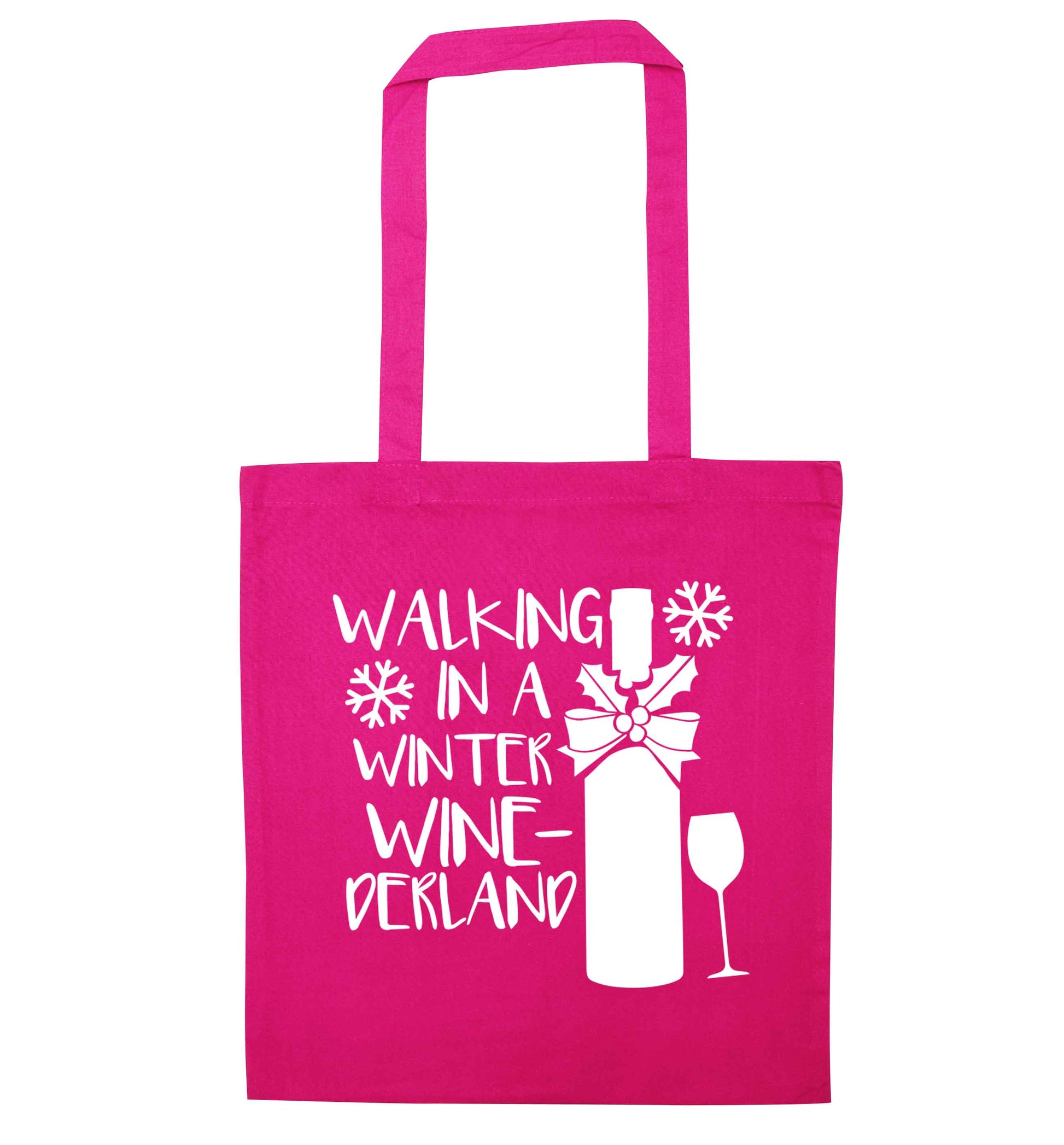 Walking in a wine-derwonderland pink tote bag