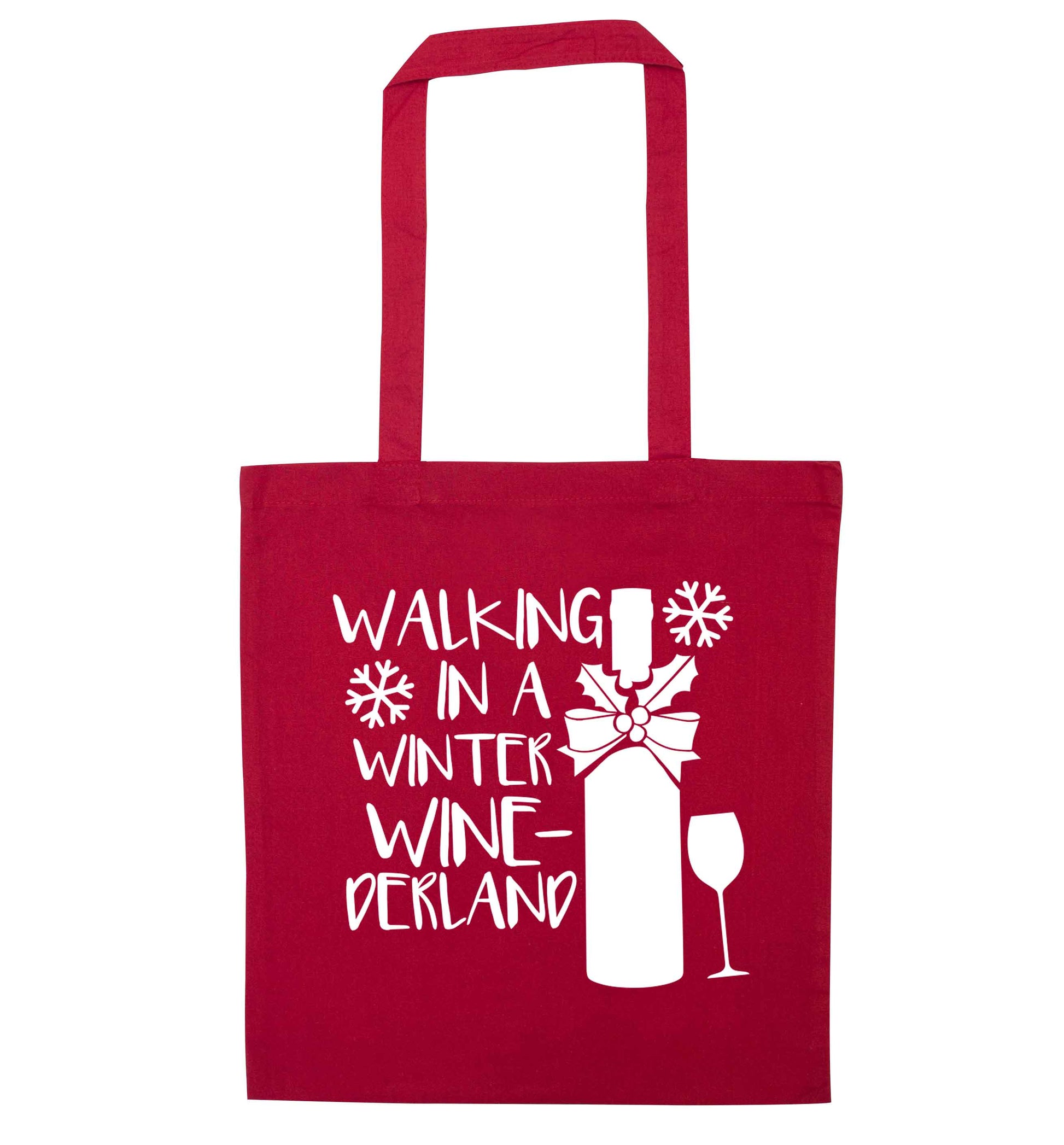 Walking in a wine-derwonderland red tote bag
