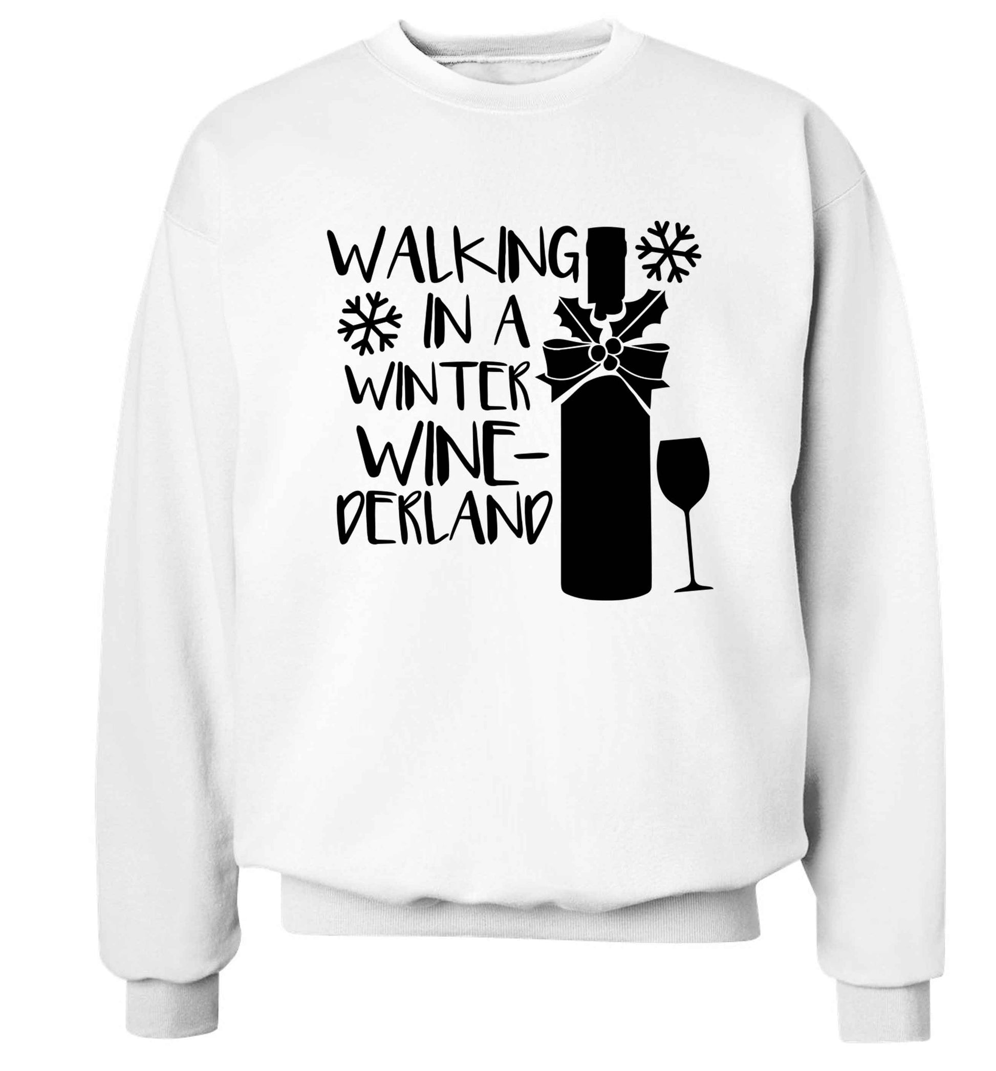 Walking in a wine-derwonderland Adult's unisex white Sweater 2XL