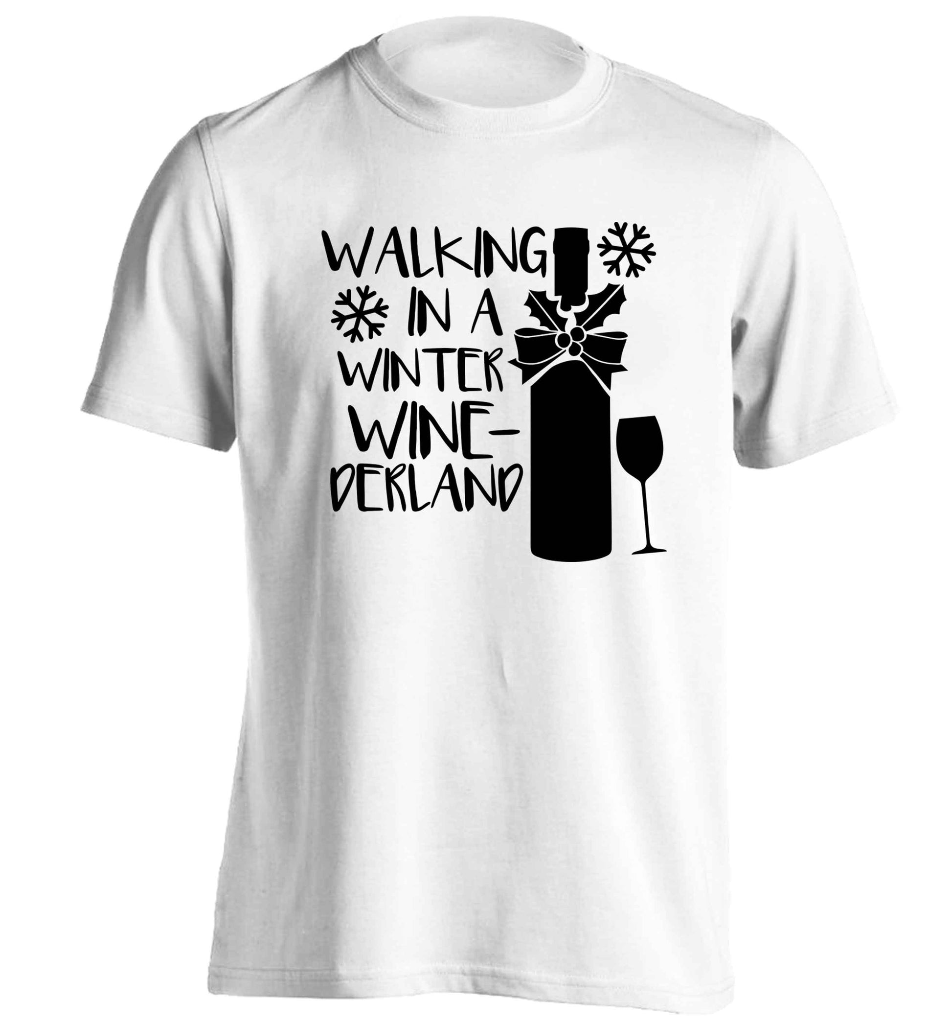 Walking in a wine-derwonderland adults unisex white Tshirt 2XL