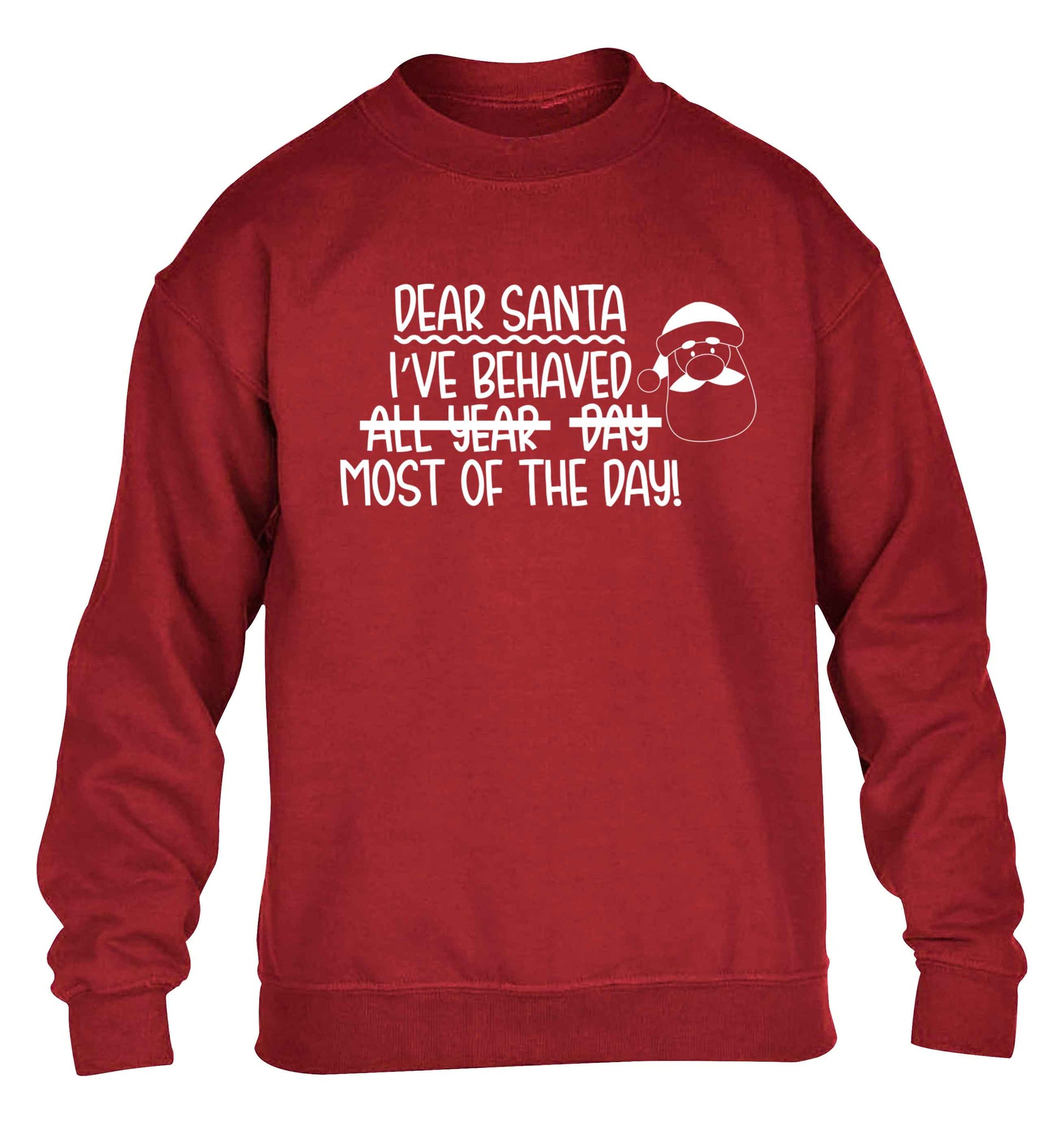 Dear Santa, I've behaved all year, day, most of the day! children's grey sweater 12-13 Years
