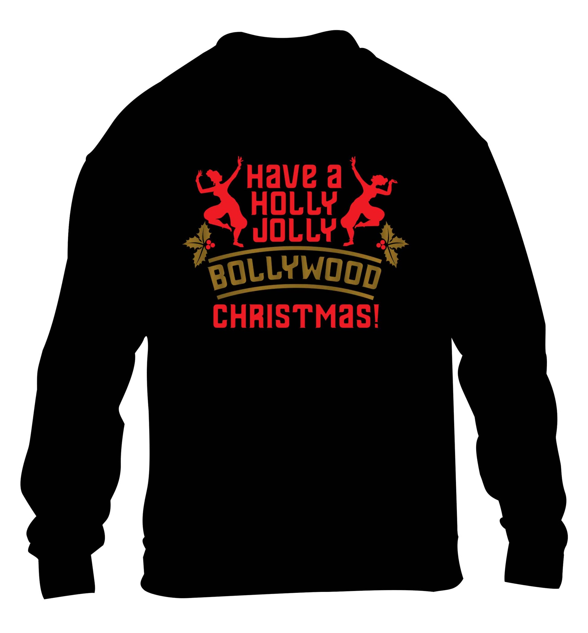 Have a holly, jolly, bollywood Christmas children's black sweater 12-13 Years