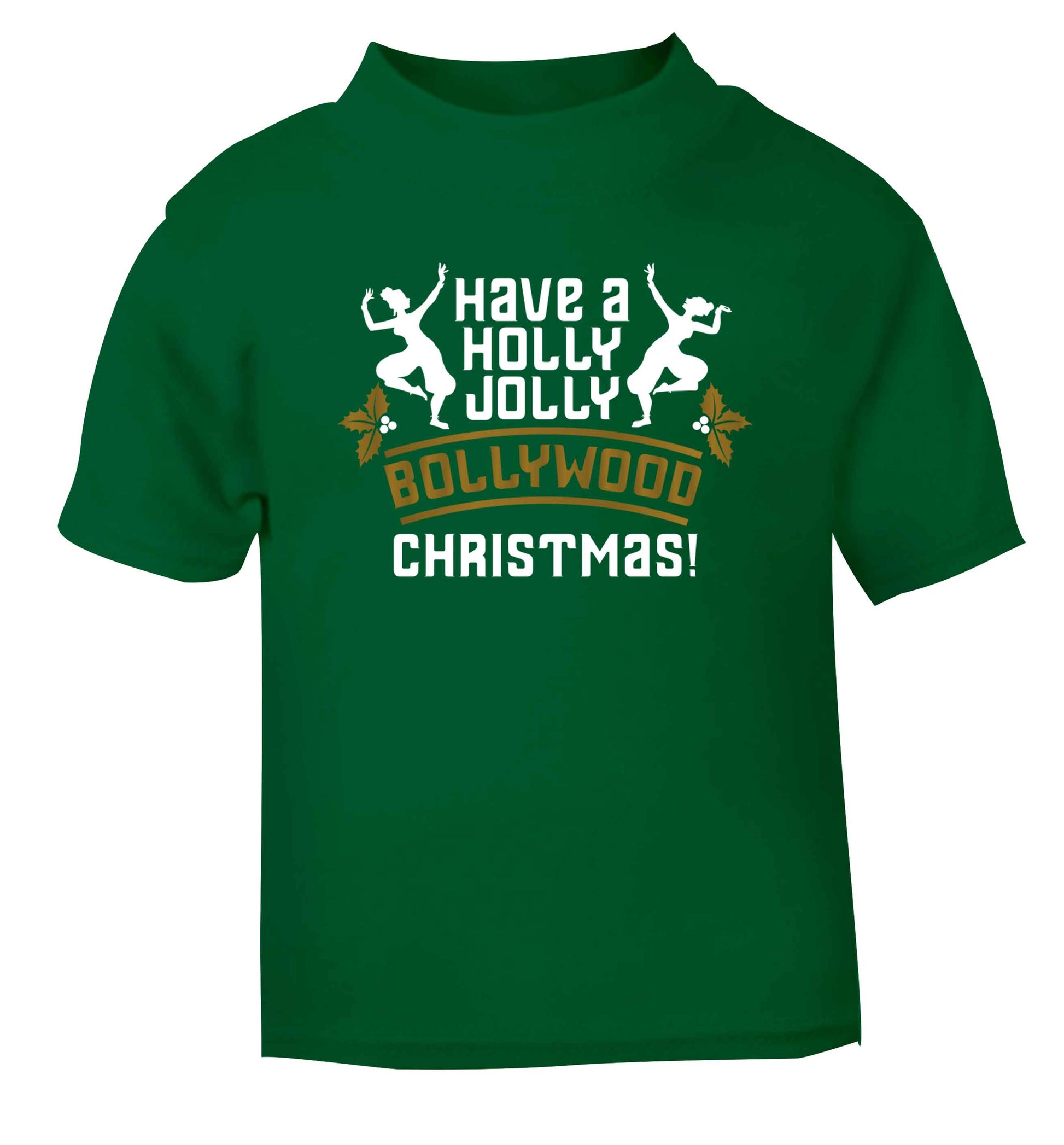 Have a holly, jolly, bollywood Christmas green Baby Toddler Tshirt 2 Years