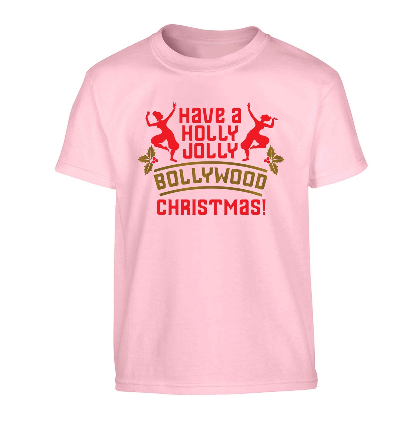 Have a holly, jolly, bollywood Christmas Children's light pink Tshirt 12-13 Years