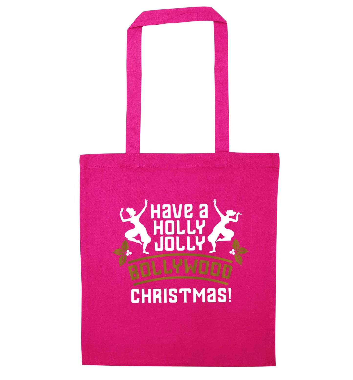 Have a holly, jolly, bollywood Christmas pink tote bag