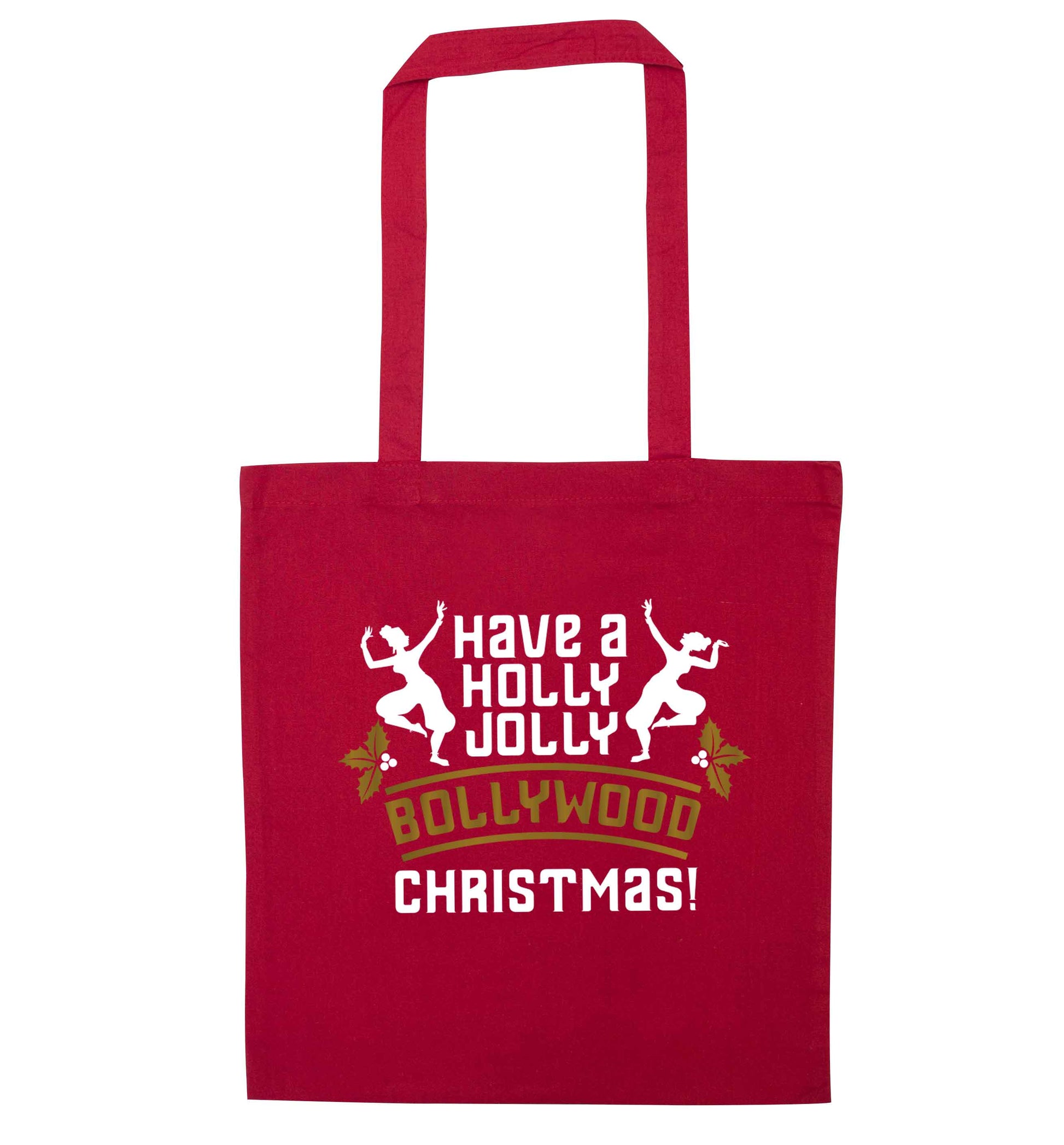 Have a holly, jolly, bollywood Christmas red tote bag
