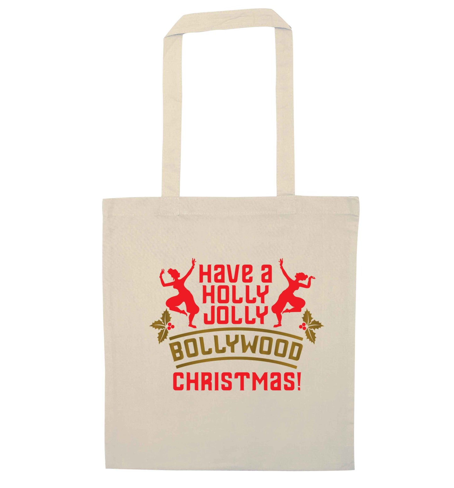 Have a holly, jolly, bollywood Christmas natural tote bag
