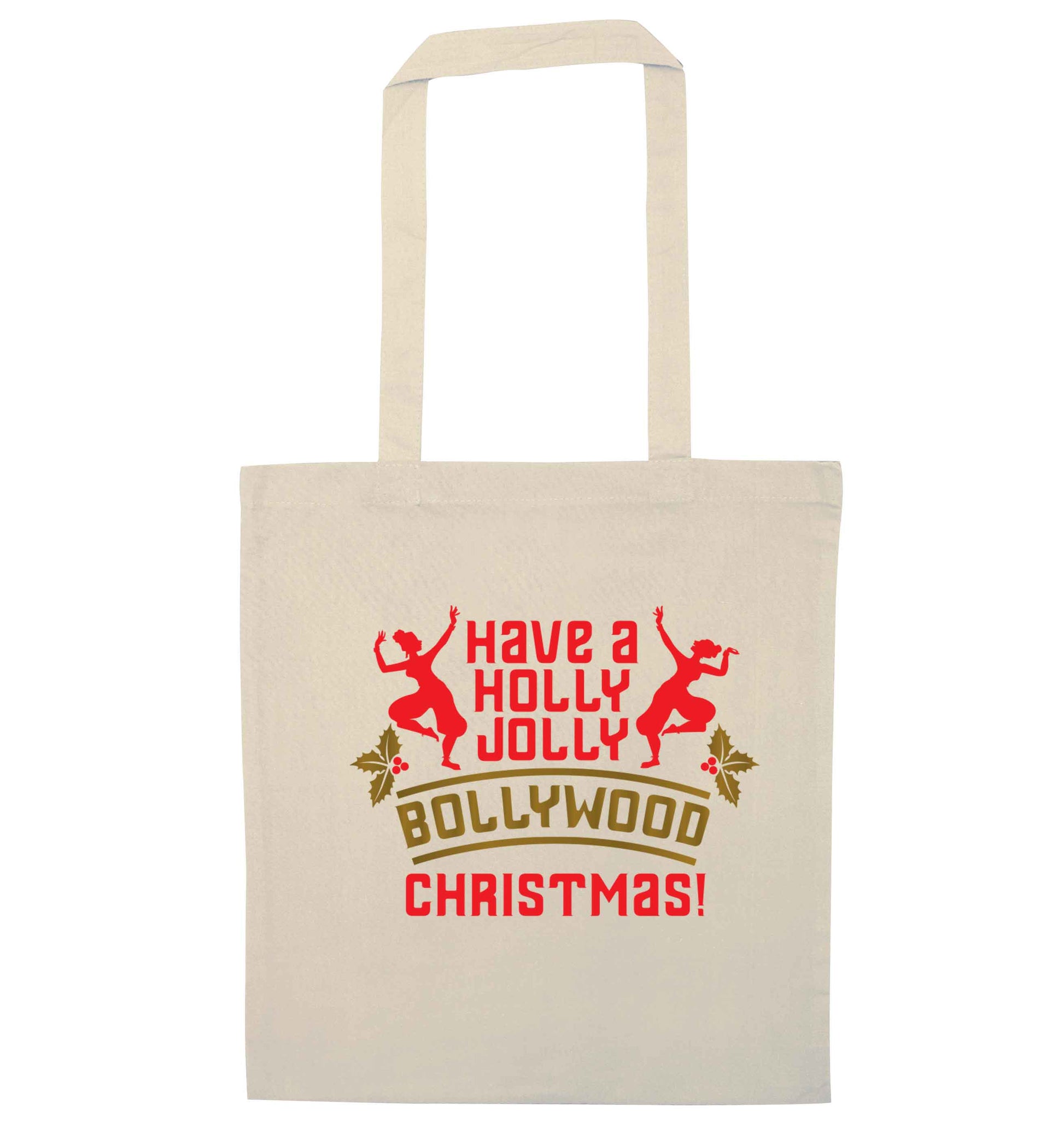 Have a holly, jolly, bollywood Christmas natural tote bag
