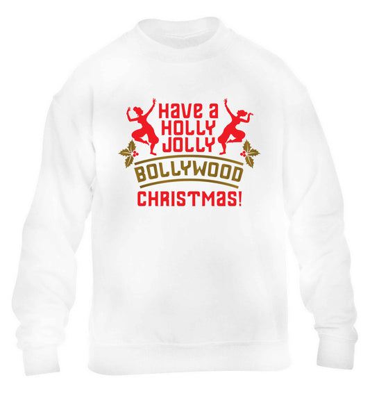 Have a holly, jolly, bollywood Christmas children's white sweater 12-13 Years