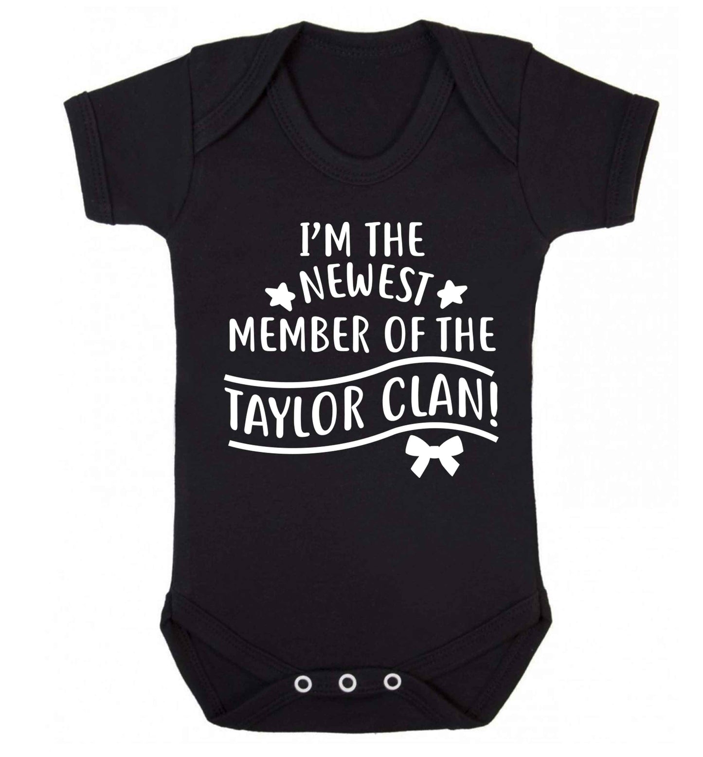 Personalised, newest member of the Taylor clan Baby Vest black 18-24 months