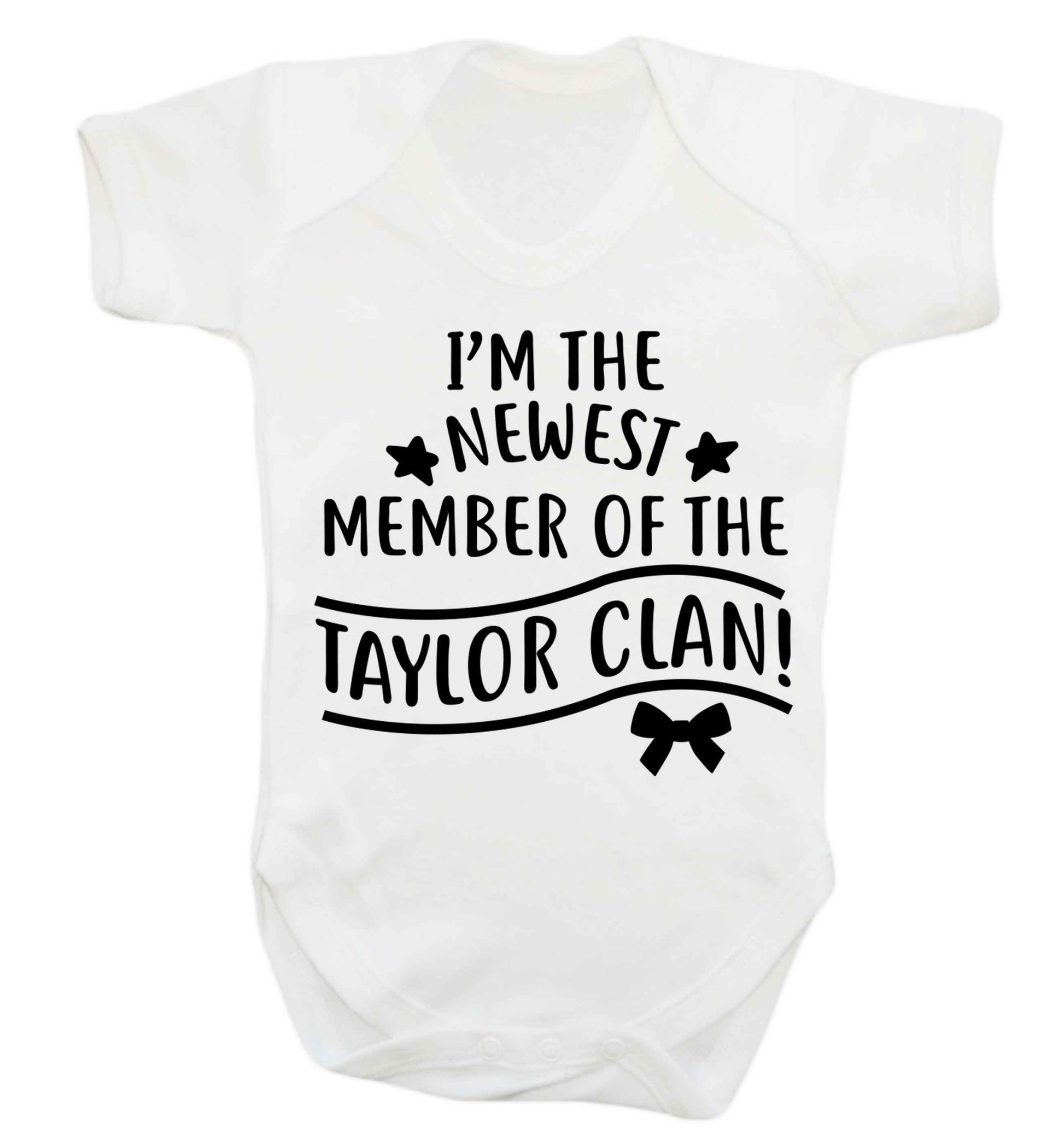 Personalised, newest member of the Taylor clan Baby Vest white 18-24 months