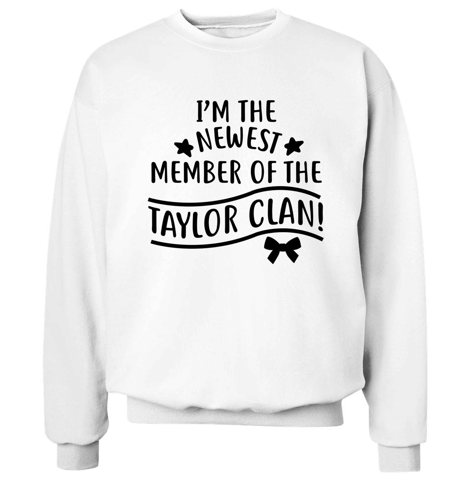 Personalised, newest member of the Taylor clan Adult's unisex white Sweater 2XL