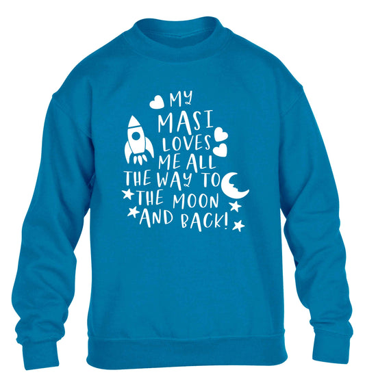 My masi loves me all the way to the moon and back children's blue sweater 12-13 Years