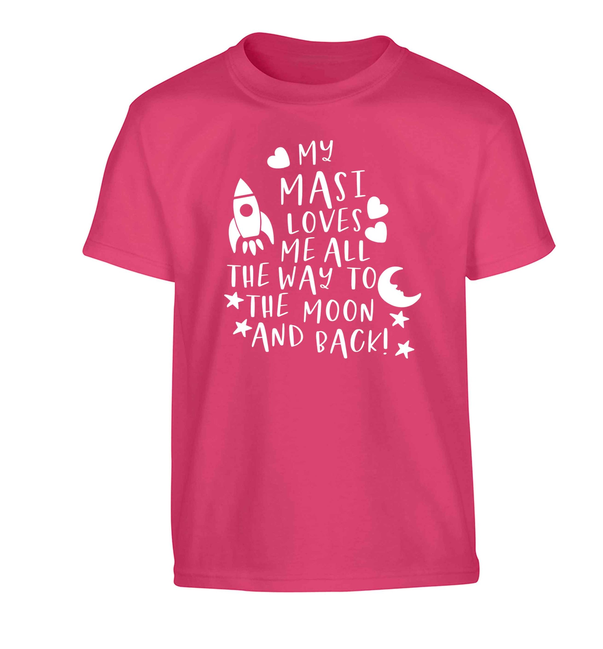 My masi loves me all the way to the moon and back Children's pink Tshirt 12-13 Years