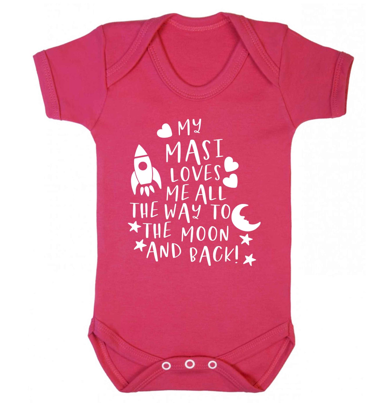 My masi loves me all the way to the moon and back Baby Vest dark pink 18-24 months