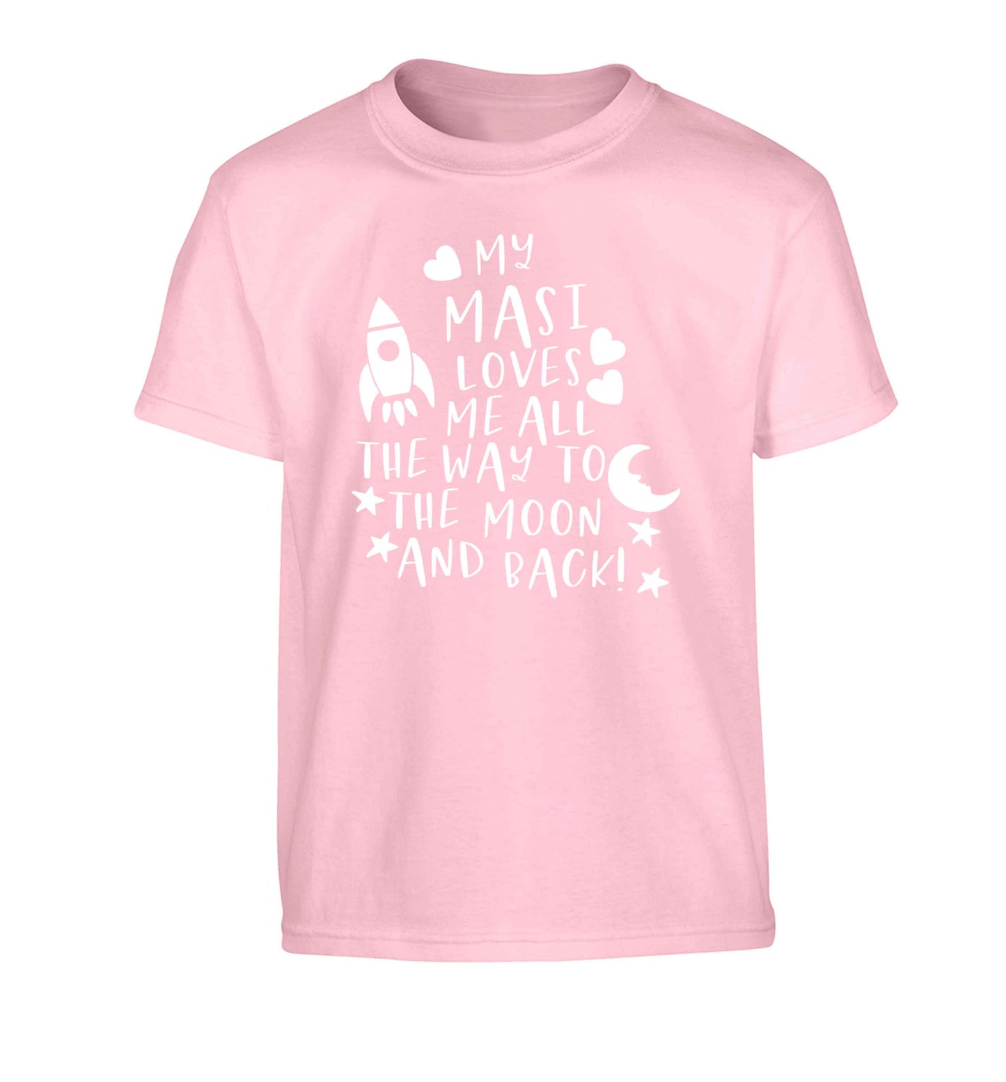 My masi loves me all the way to the moon and back Children's light pink Tshirt 12-13 Years