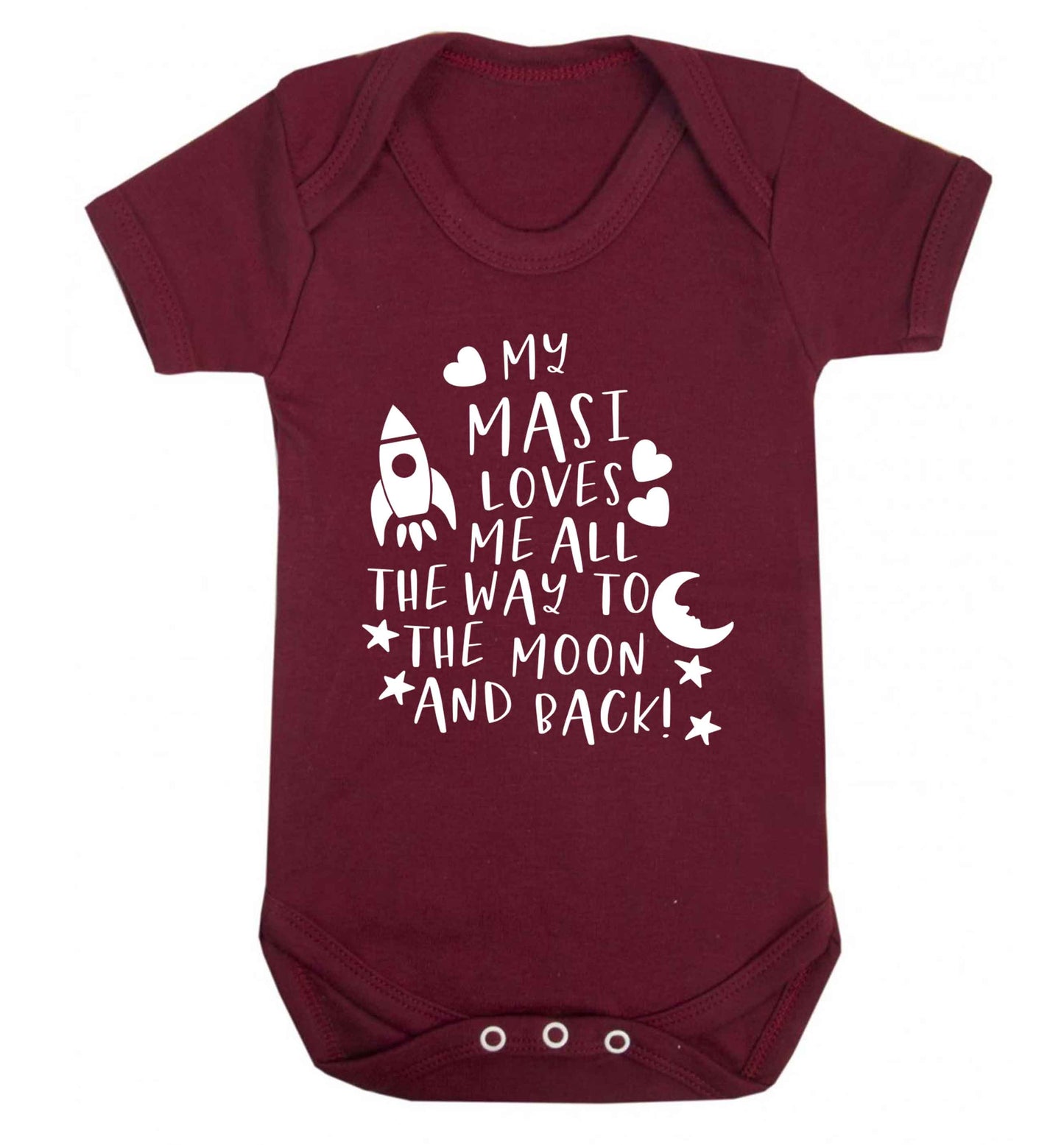 My masi loves me all the way to the moon and back Baby Vest maroon 18-24 months