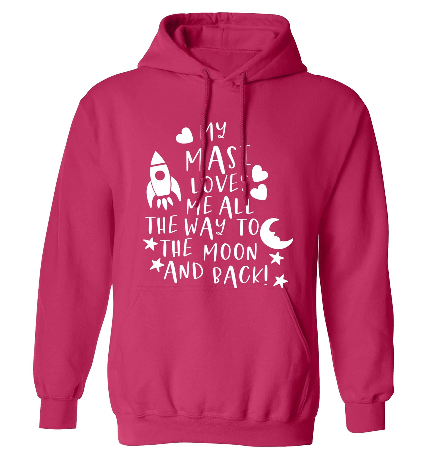 My masi loves me all the way to the moon and back adults unisex pink hoodie 2XL