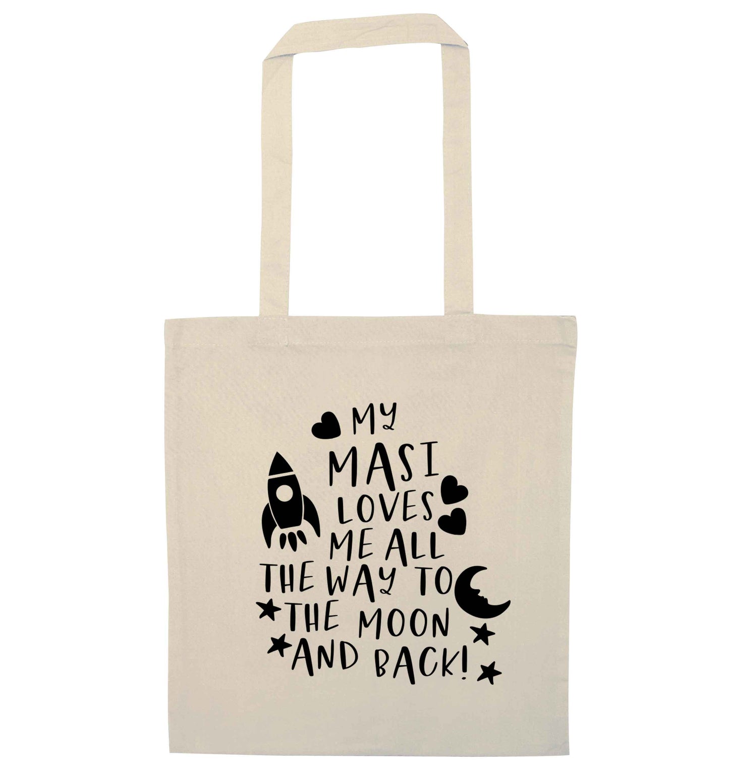 My masi loves me all the way to the moon and back natural tote bag