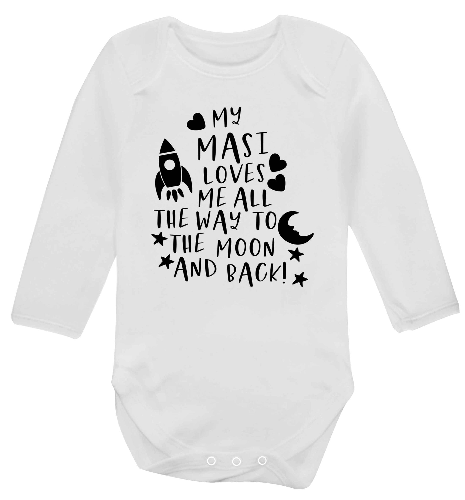 My masi loves me all the way to the moon and back Baby Vest long sleeved white 6-12 months
