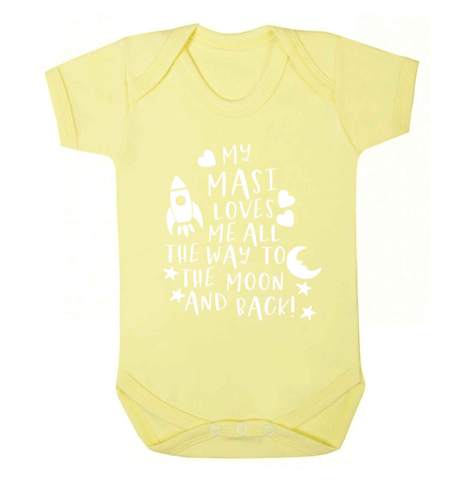 My masi loves me all the way to the moon and back Baby Vest pale yellow 18-24 months