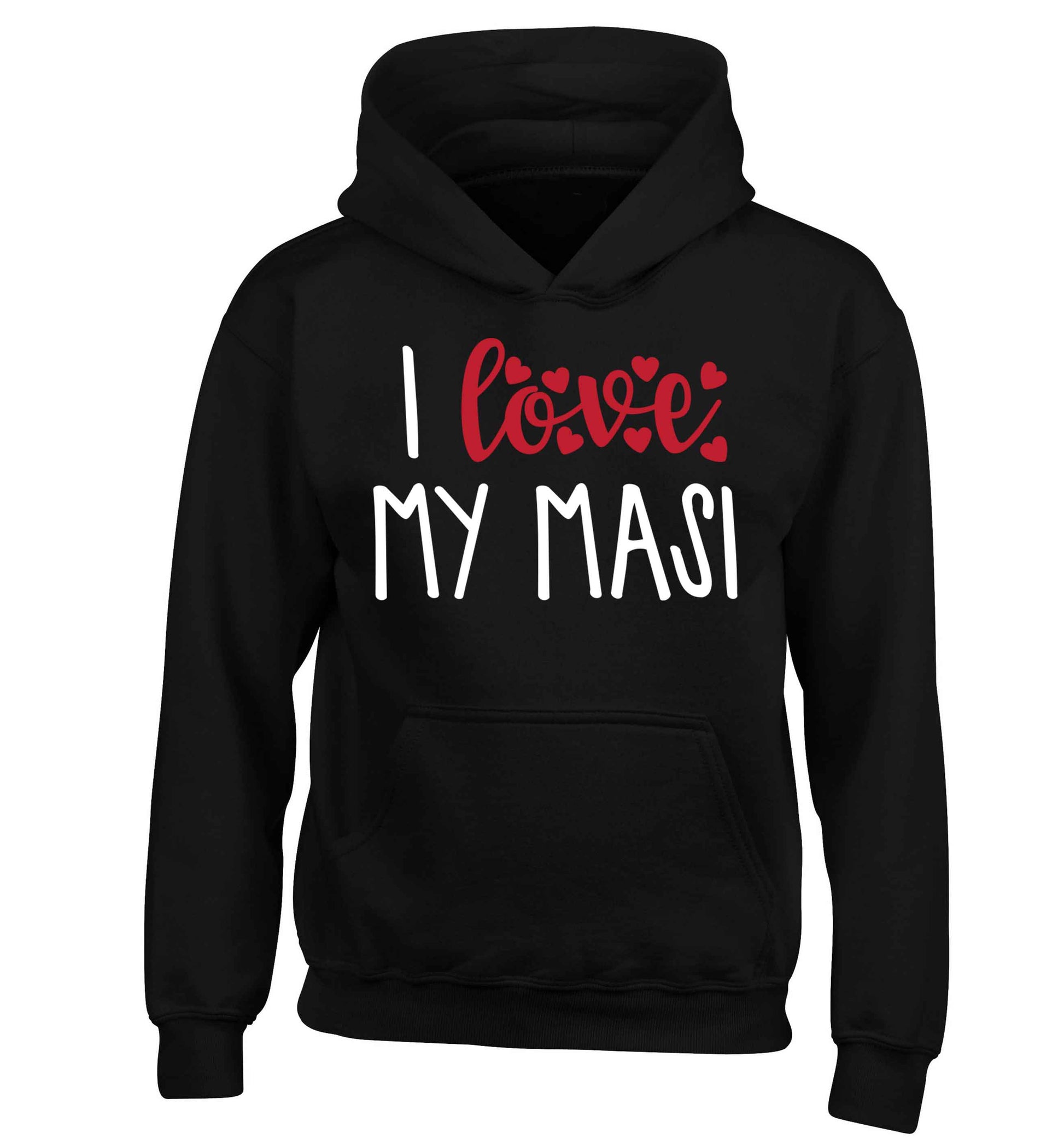 I love my masi children's black hoodie 12-13 Years