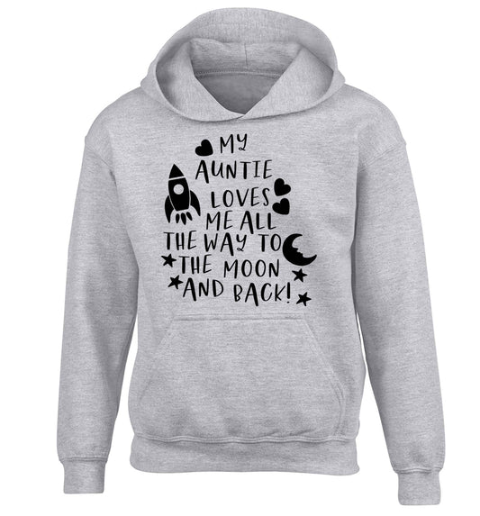 My auntie loves me all the way to the moon and back children's grey hoodie 12-13 Years