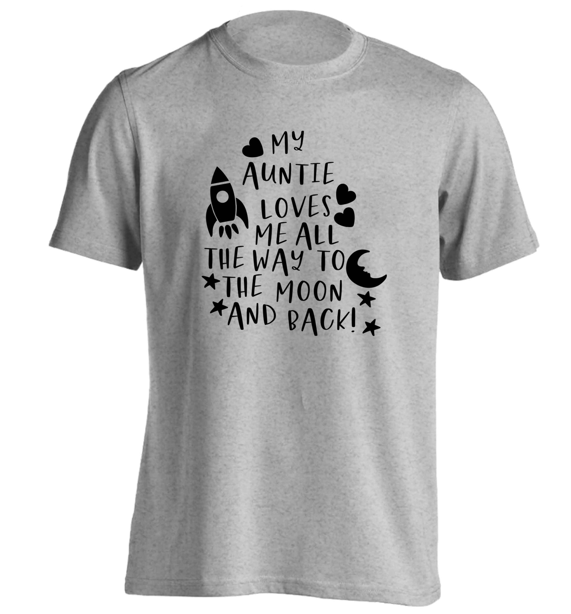 My auntie loves me all the way to the moon and back adults unisex grey Tshirt 2XL