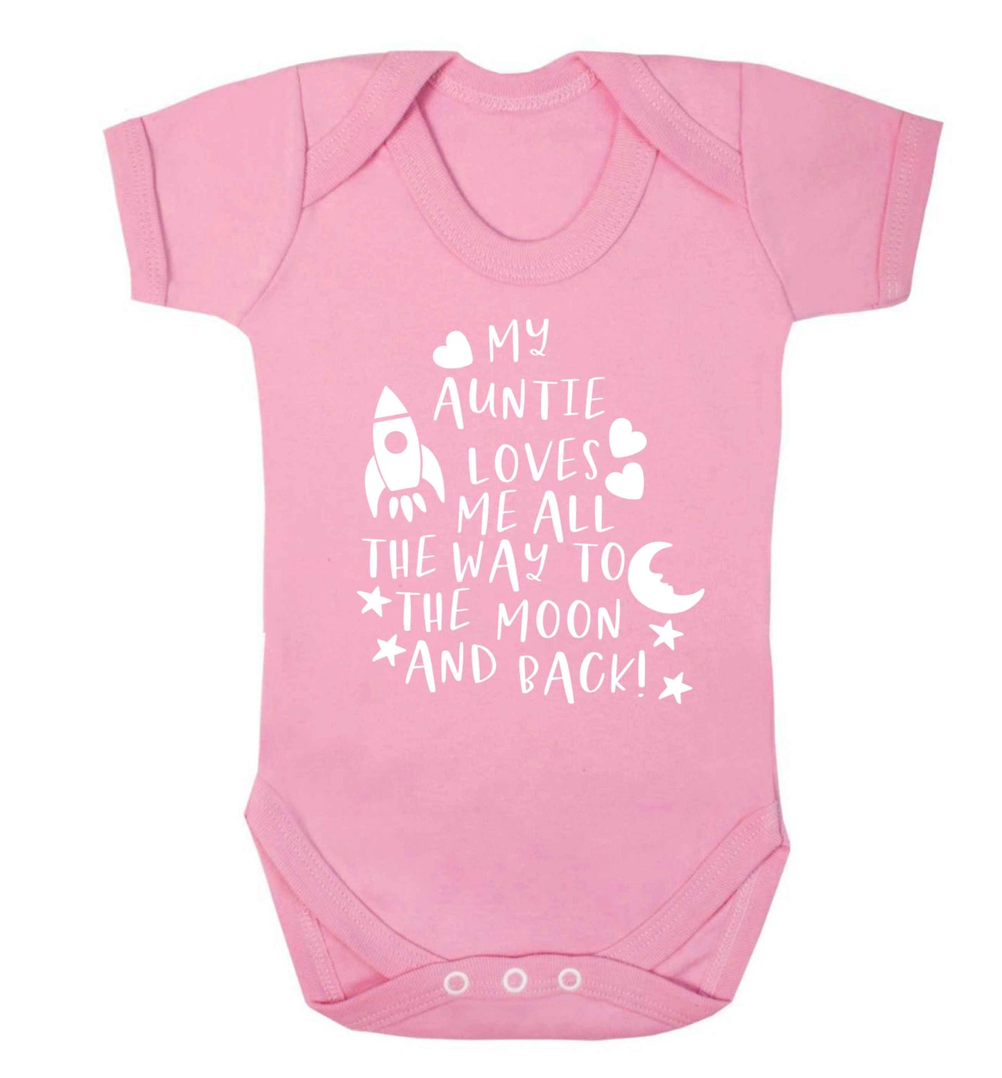 My auntie loves me all the way to the moon and back Baby Vest pale pink 18-24 months