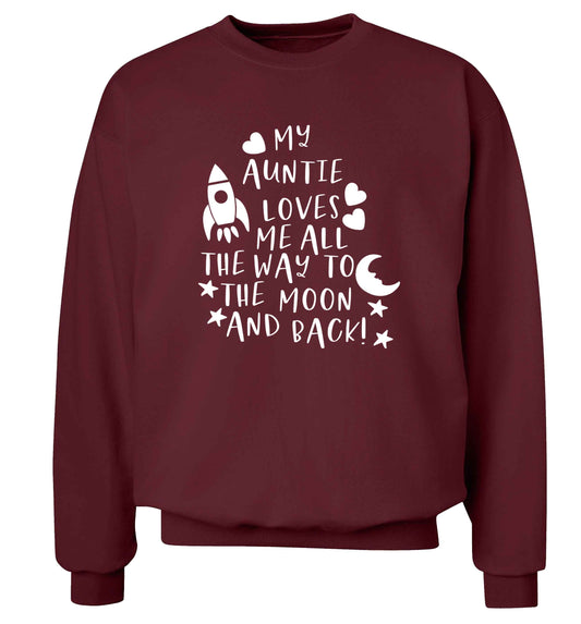 My auntie loves me all the way to the moon and back Adult's unisex maroon Sweater 2XL