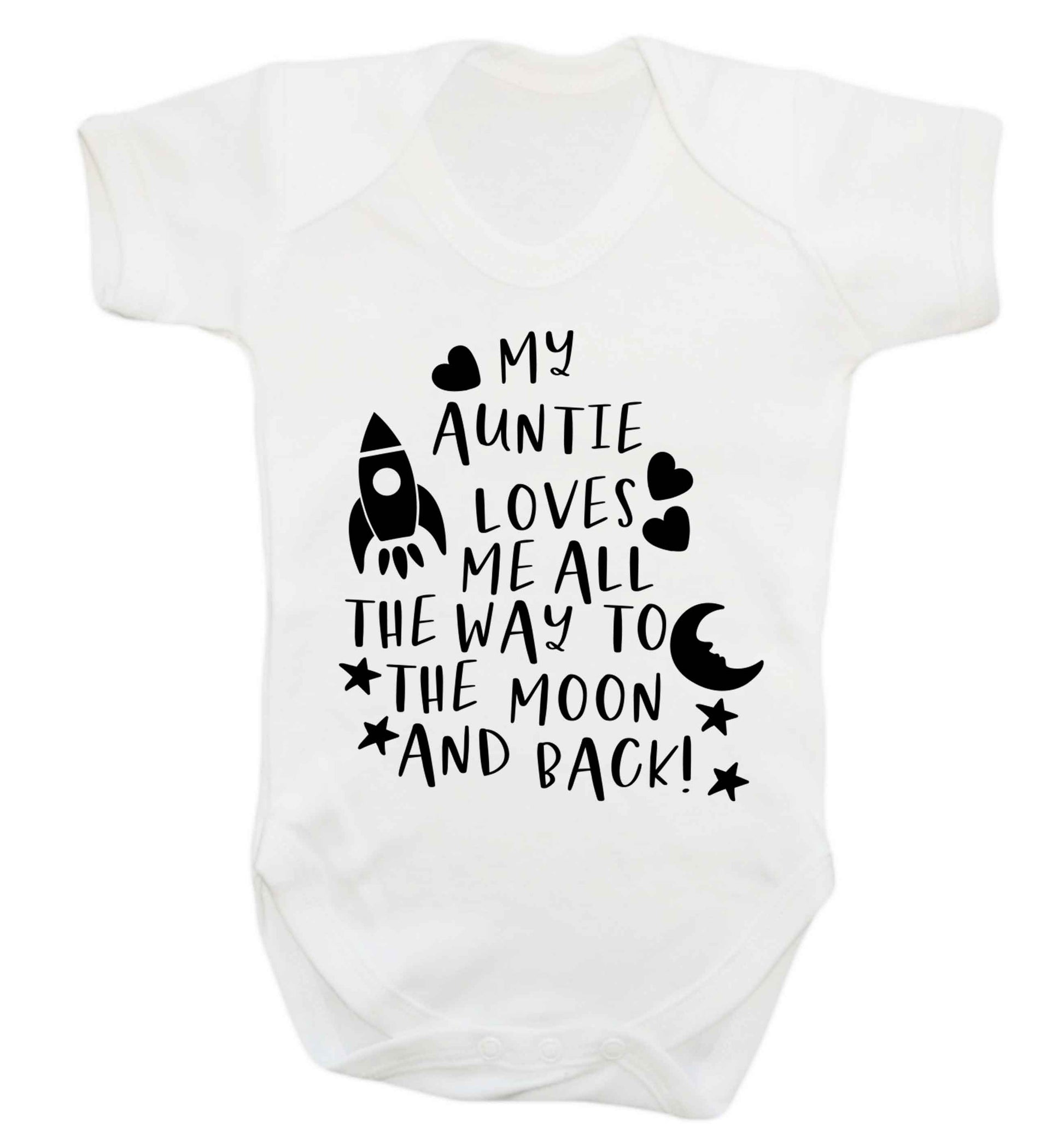 My auntie loves me all the way to the moon and back Baby Vest white 18-24 months
