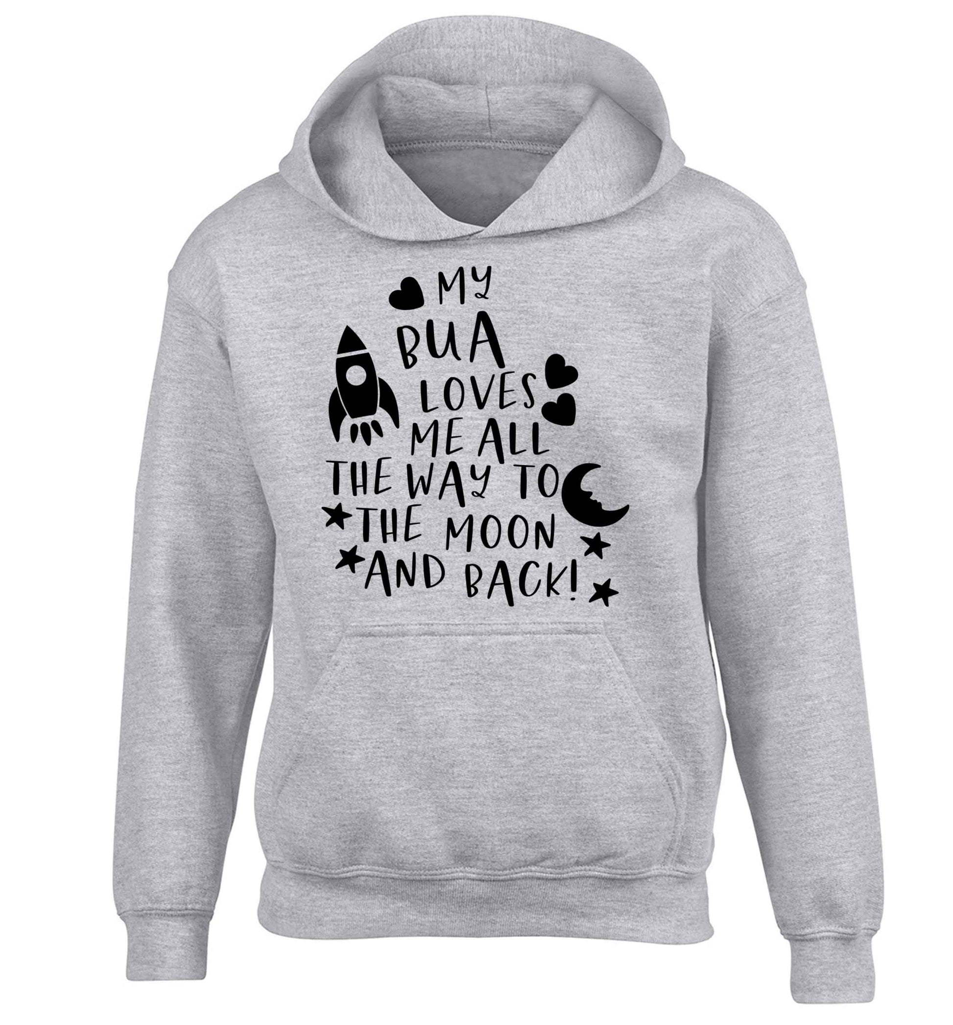 My bua loves me all they way to the moon and back children's grey hoodie 12-13 Years