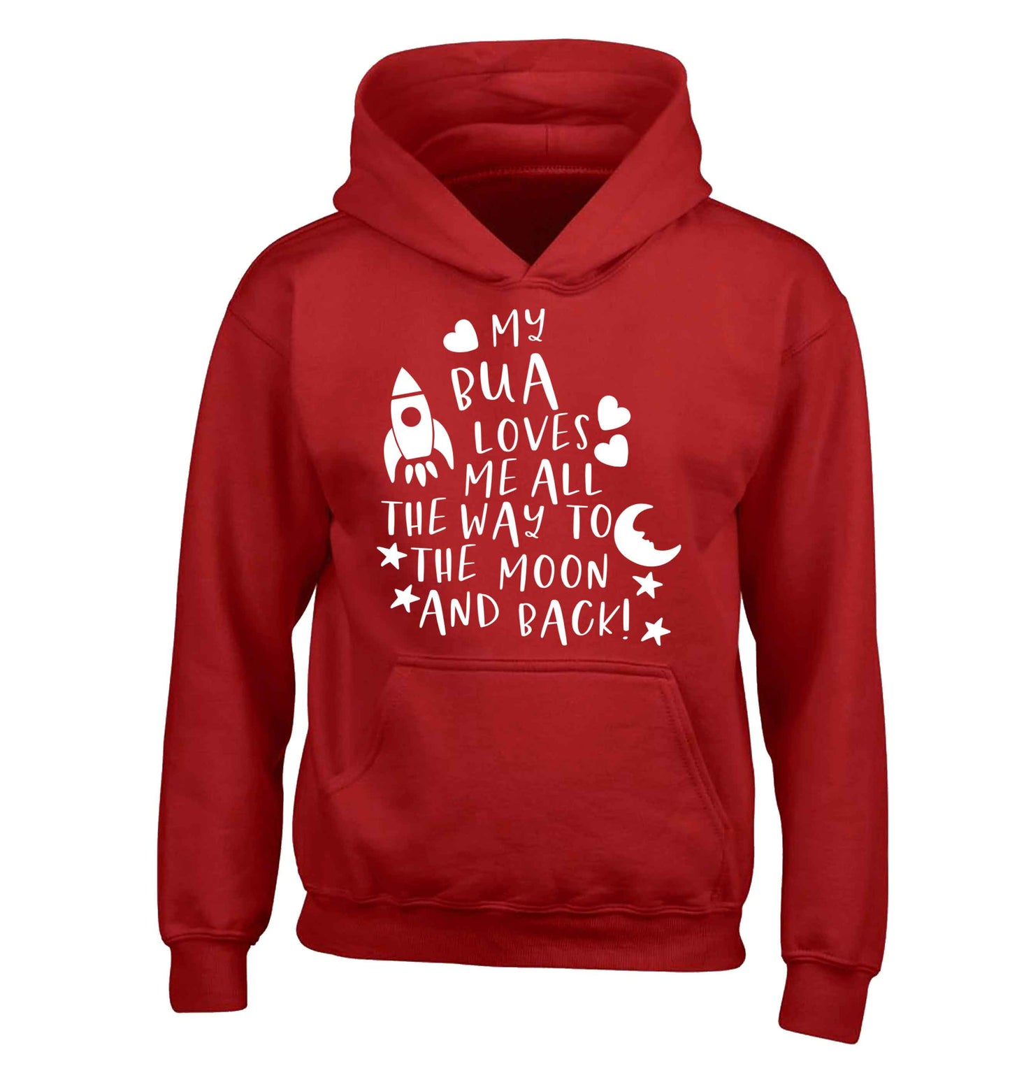 My bua loves me all they way to the moon and back children's red hoodie 12-13 Years