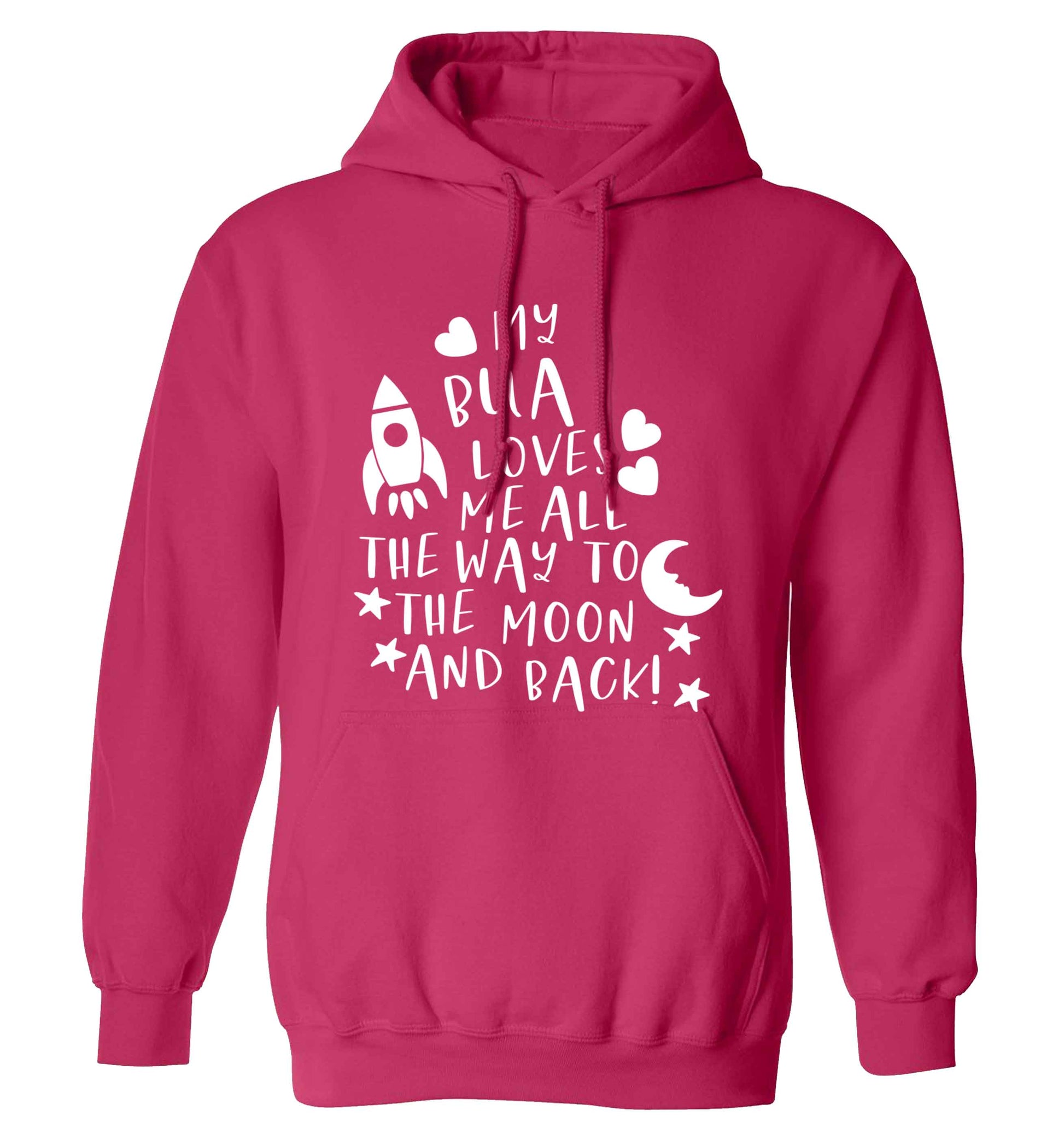 My bua loves me all they way to the moon and back adults unisex pink hoodie 2XL