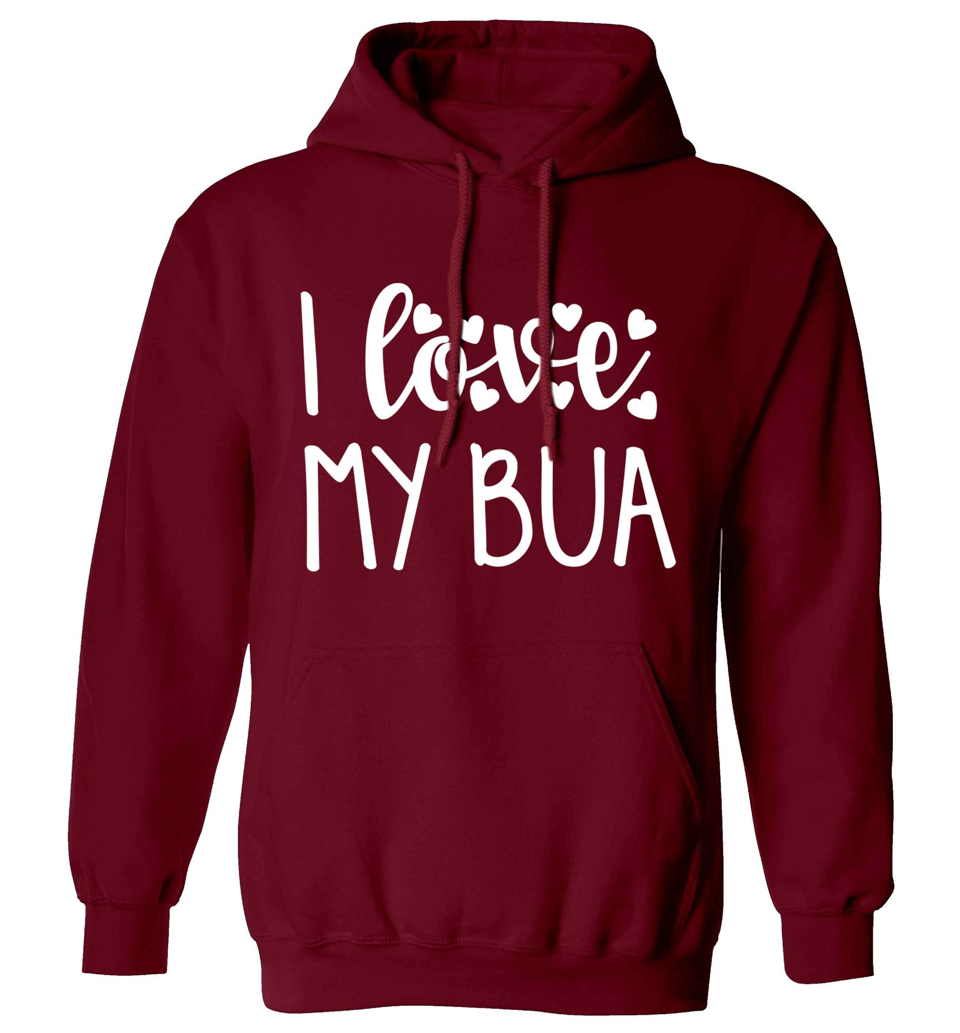 I love my bua adults unisex maroon hoodie 2XL