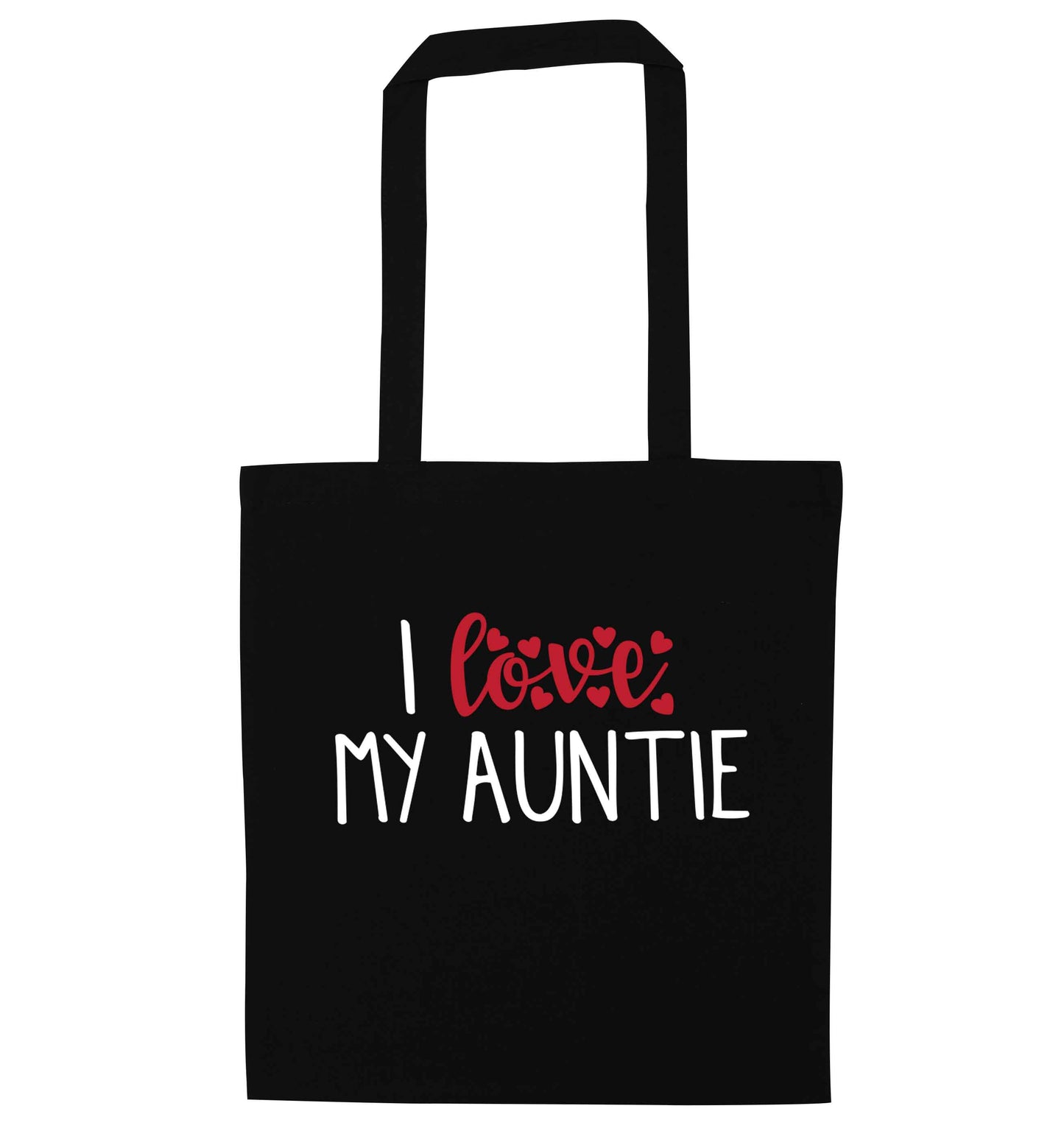 I love my auntie black tote bag