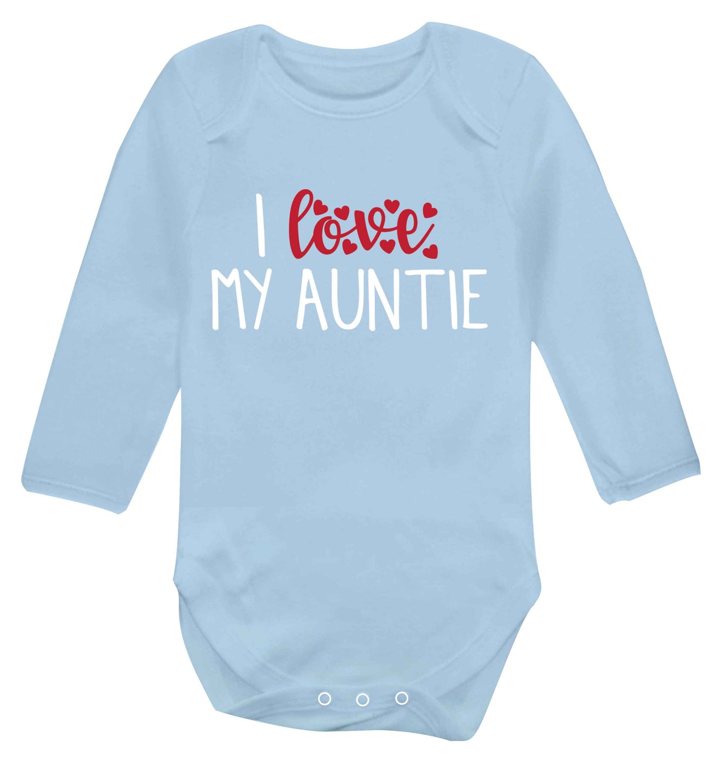 I love my auntie Baby Vest long sleeved pale blue 6-12 months