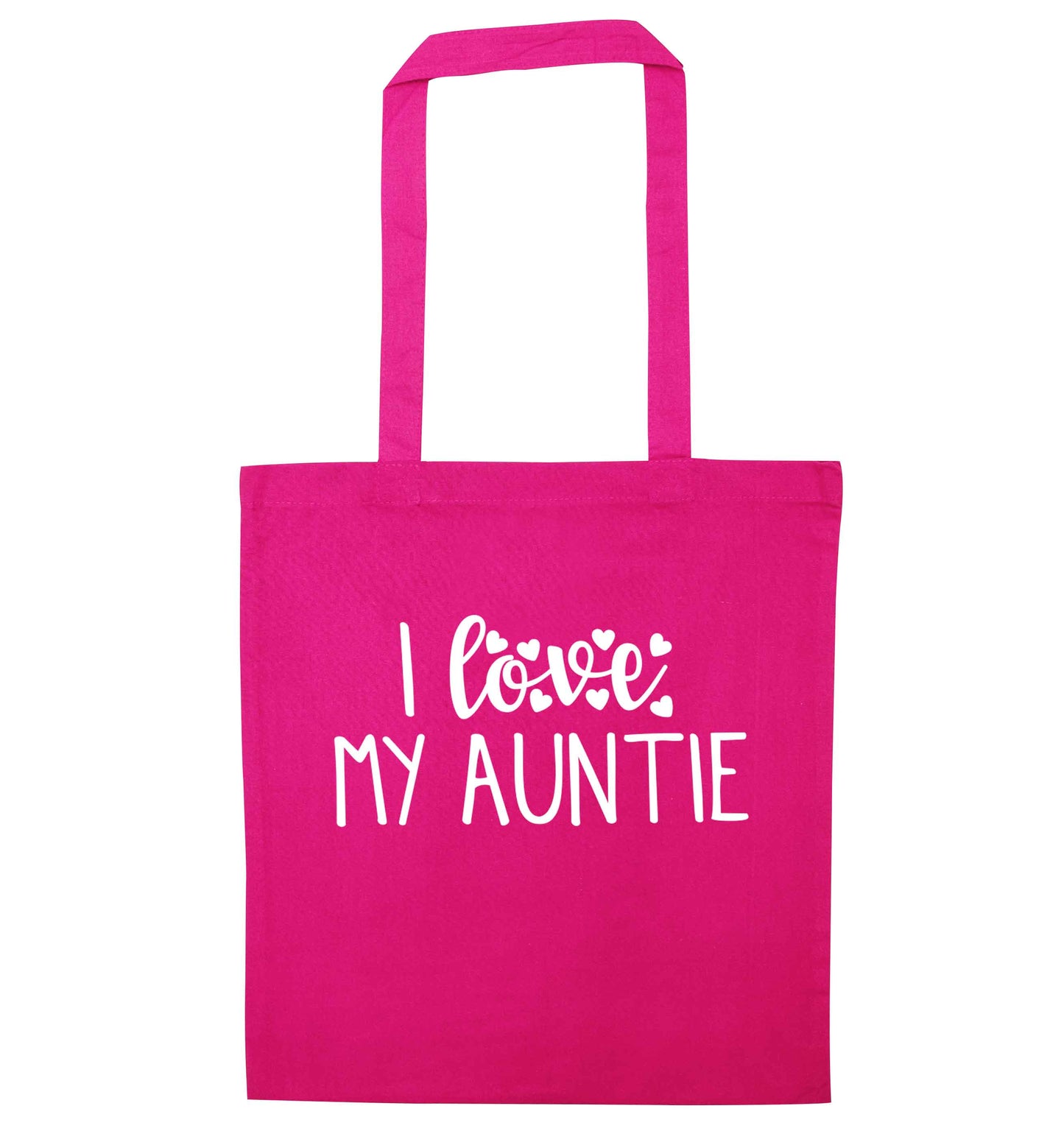 I love my auntie pink tote bag