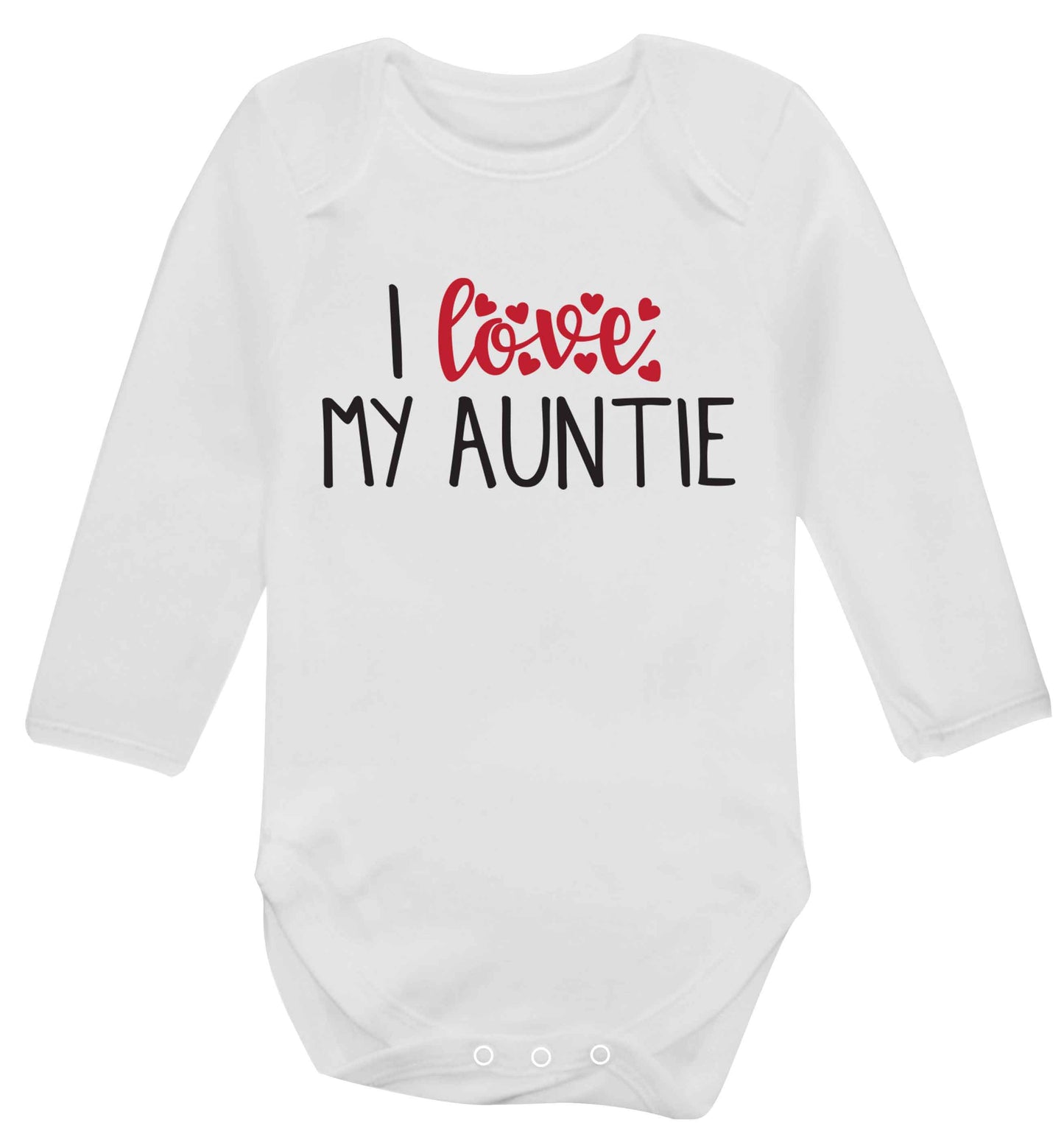I love my auntie Baby Vest long sleeved white 6-12 months