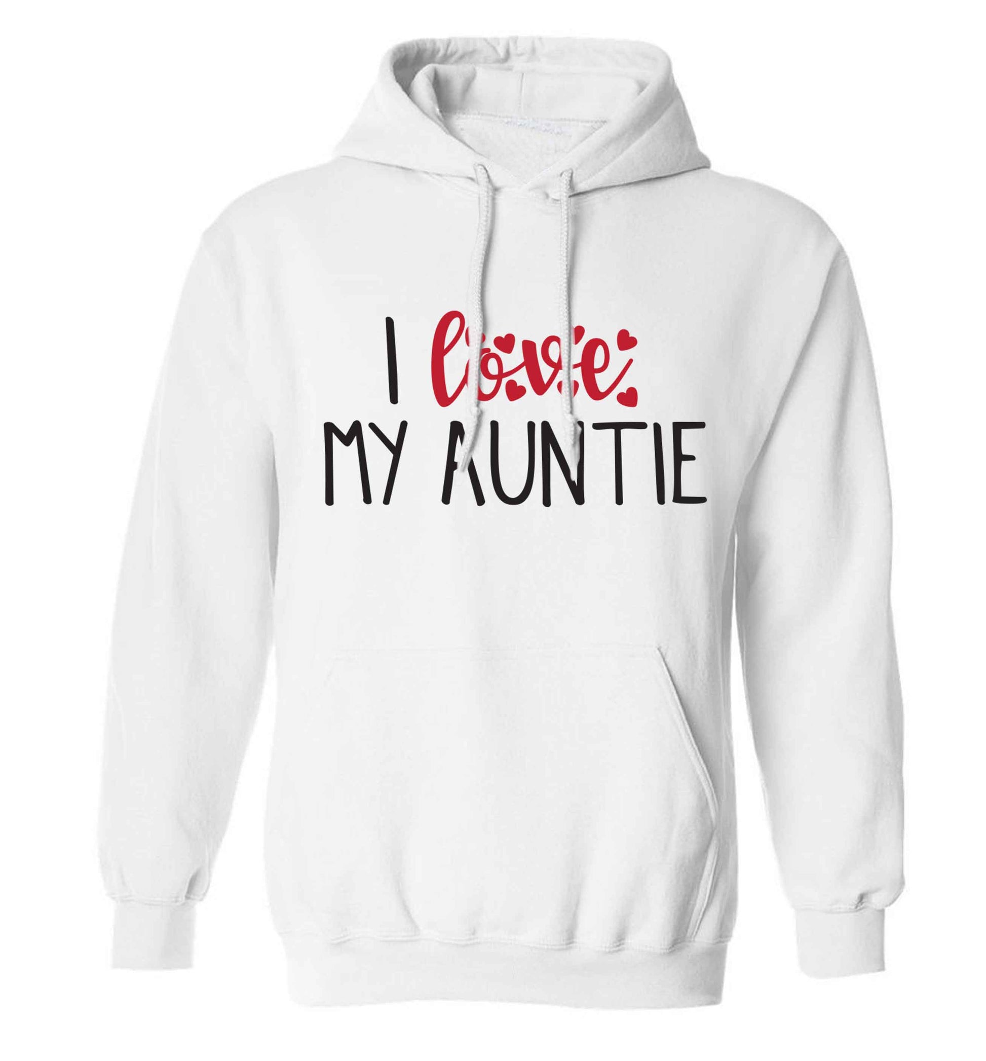 I love my auntie adults unisex white hoodie 2XL