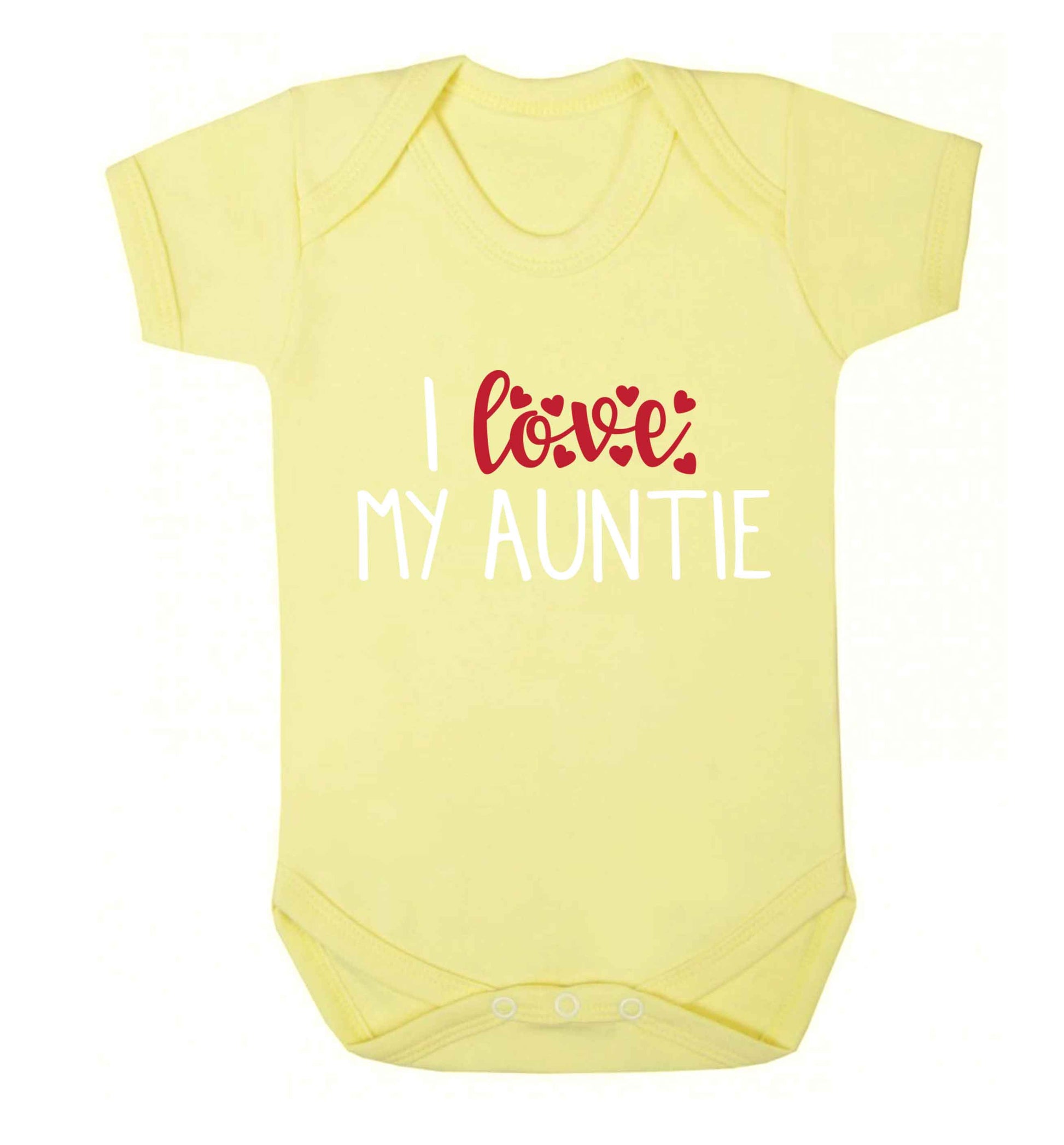 I love my auntie Baby Vest pale yellow 18-24 months