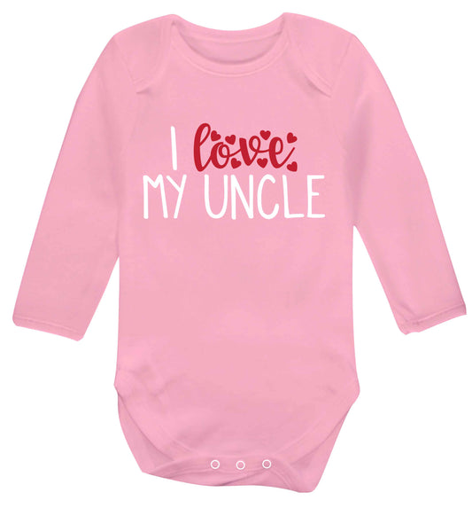 I love my uncle Baby Vest long sleeved pale pink 6-12 months
